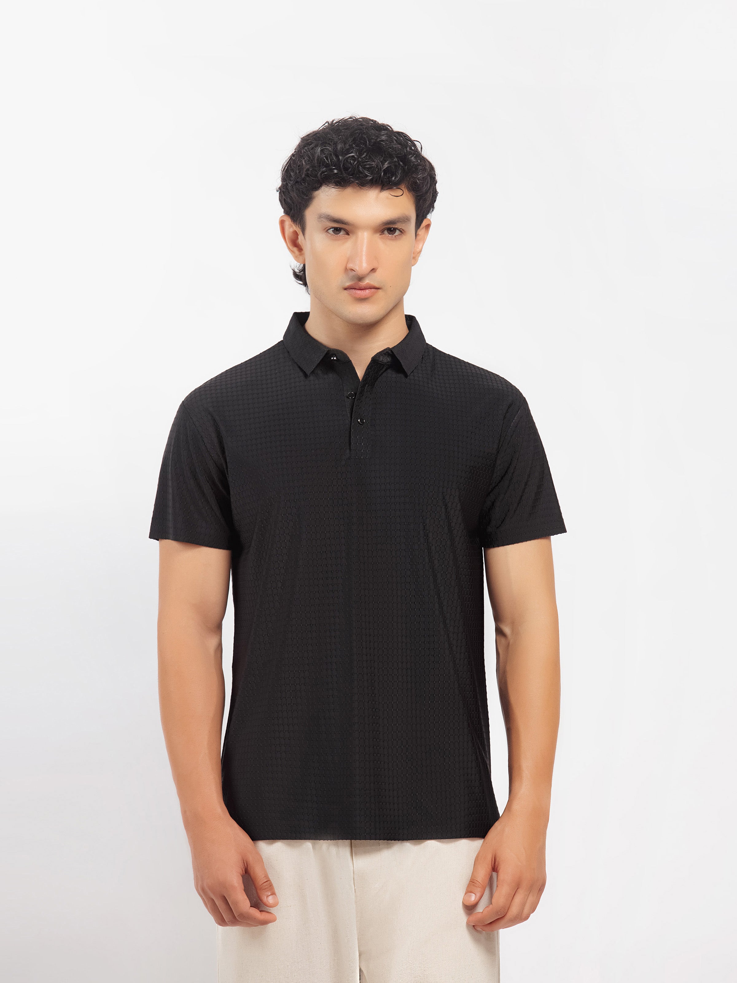 Nylon Jacquard Polo - FMTCP5-093