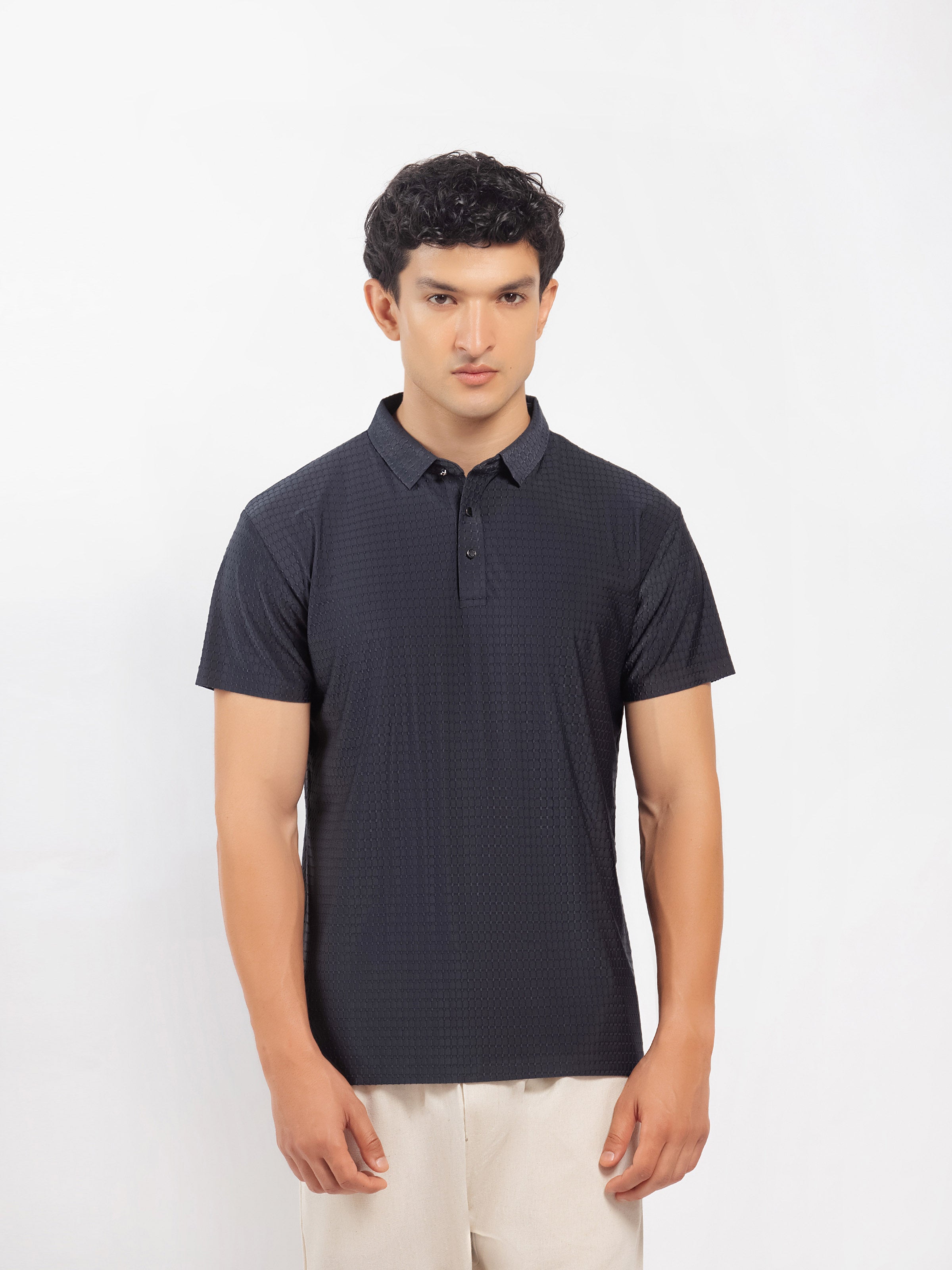 Nylon Jacquard Polo - FMTCP5-094