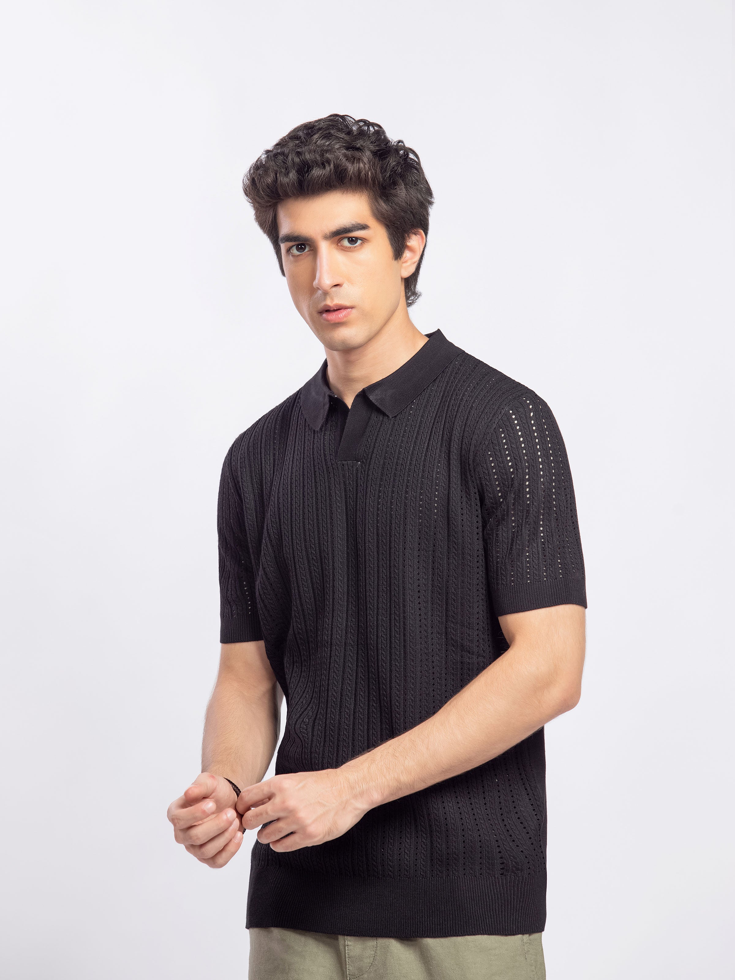 Johnny Collar Knitted Polo - FMTCP5-175