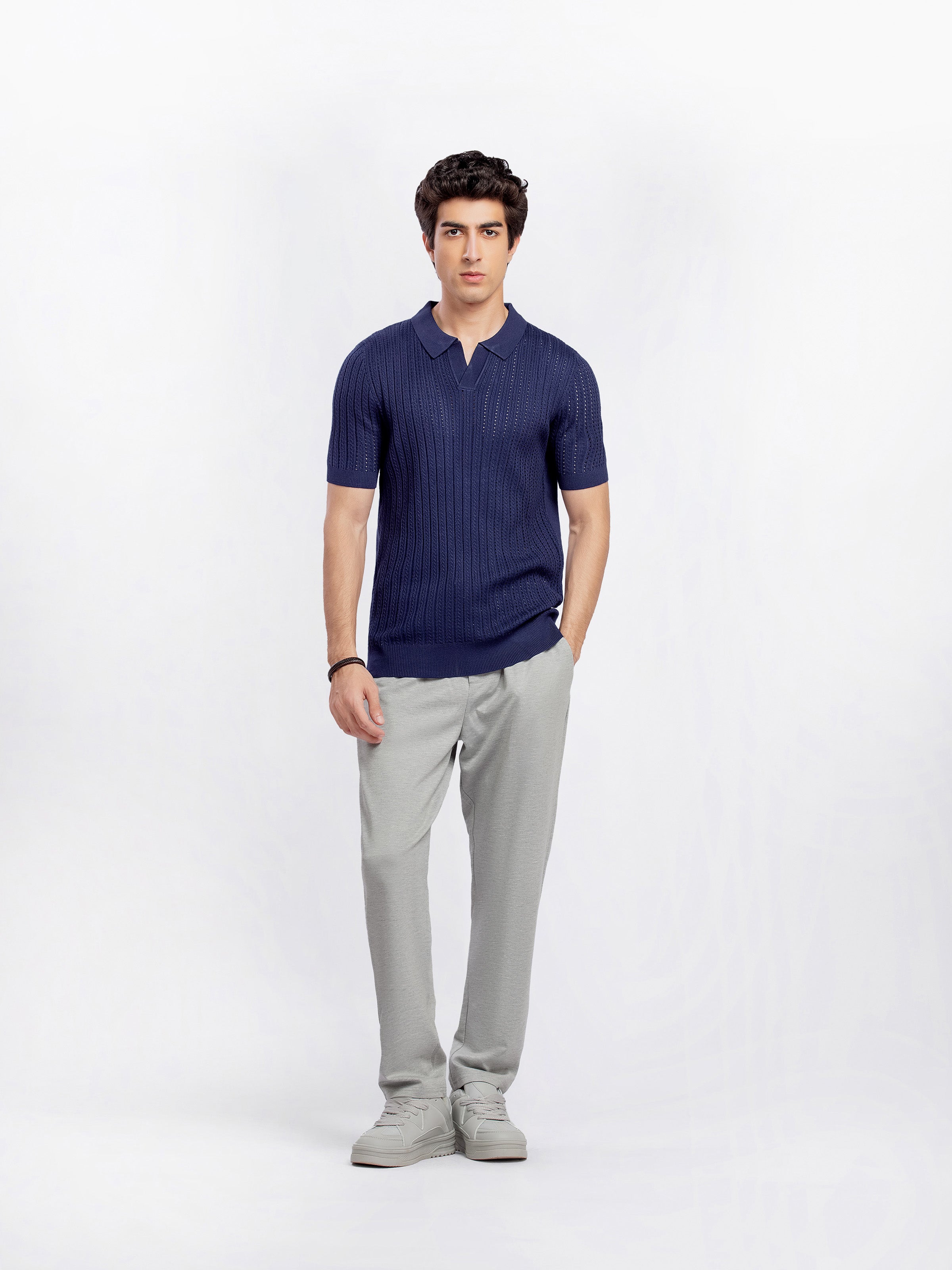 Johnny Collar Knitted Polo - FMTCP5-177