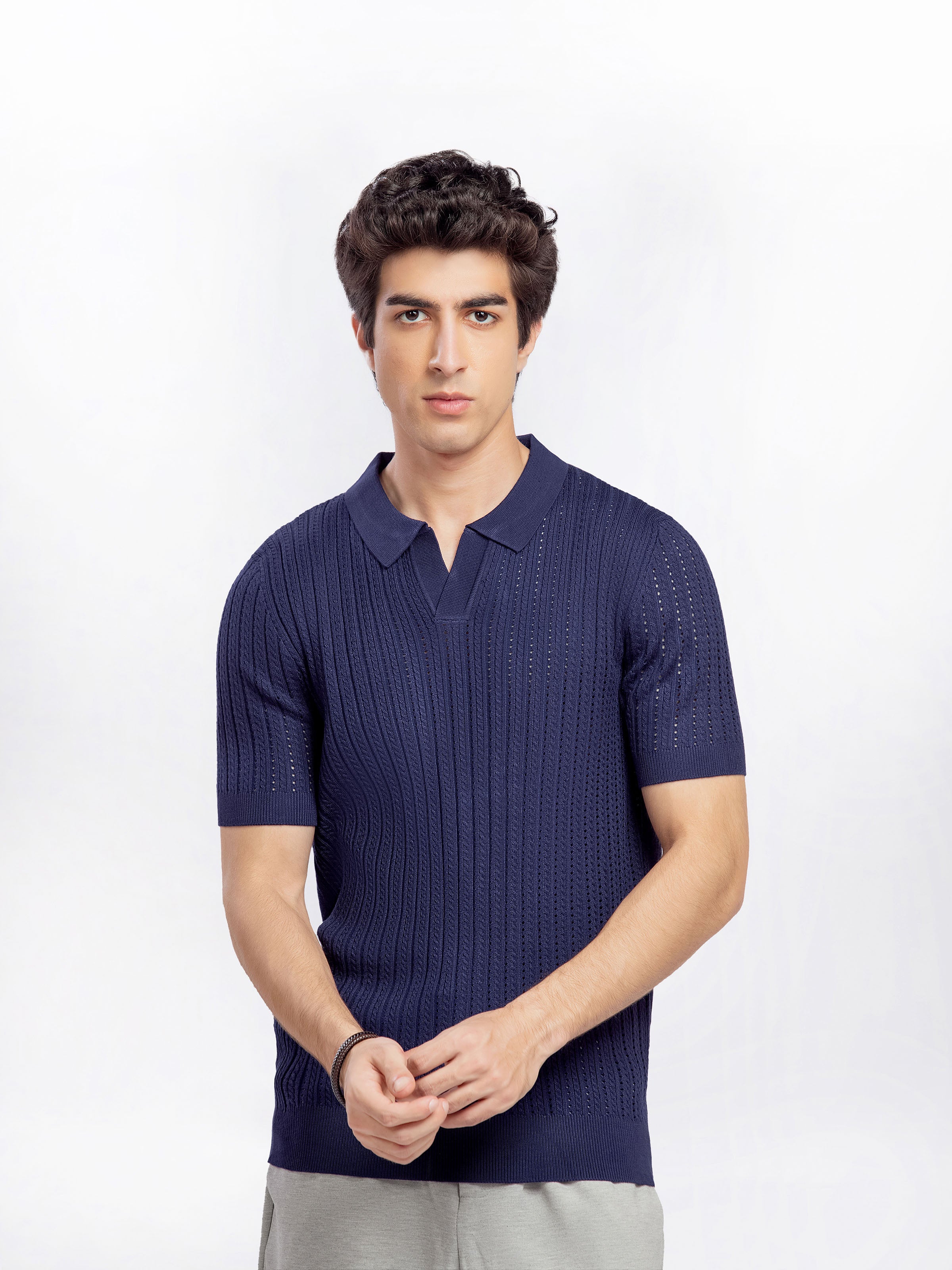 Johnny Collar Knitted Polo - FMTCP5-177
