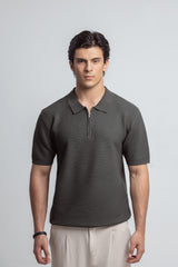 Basketweave Knitted Polo - FMTCP6-109