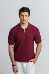 Basketweave Knitted Polo - FMTCP6-110