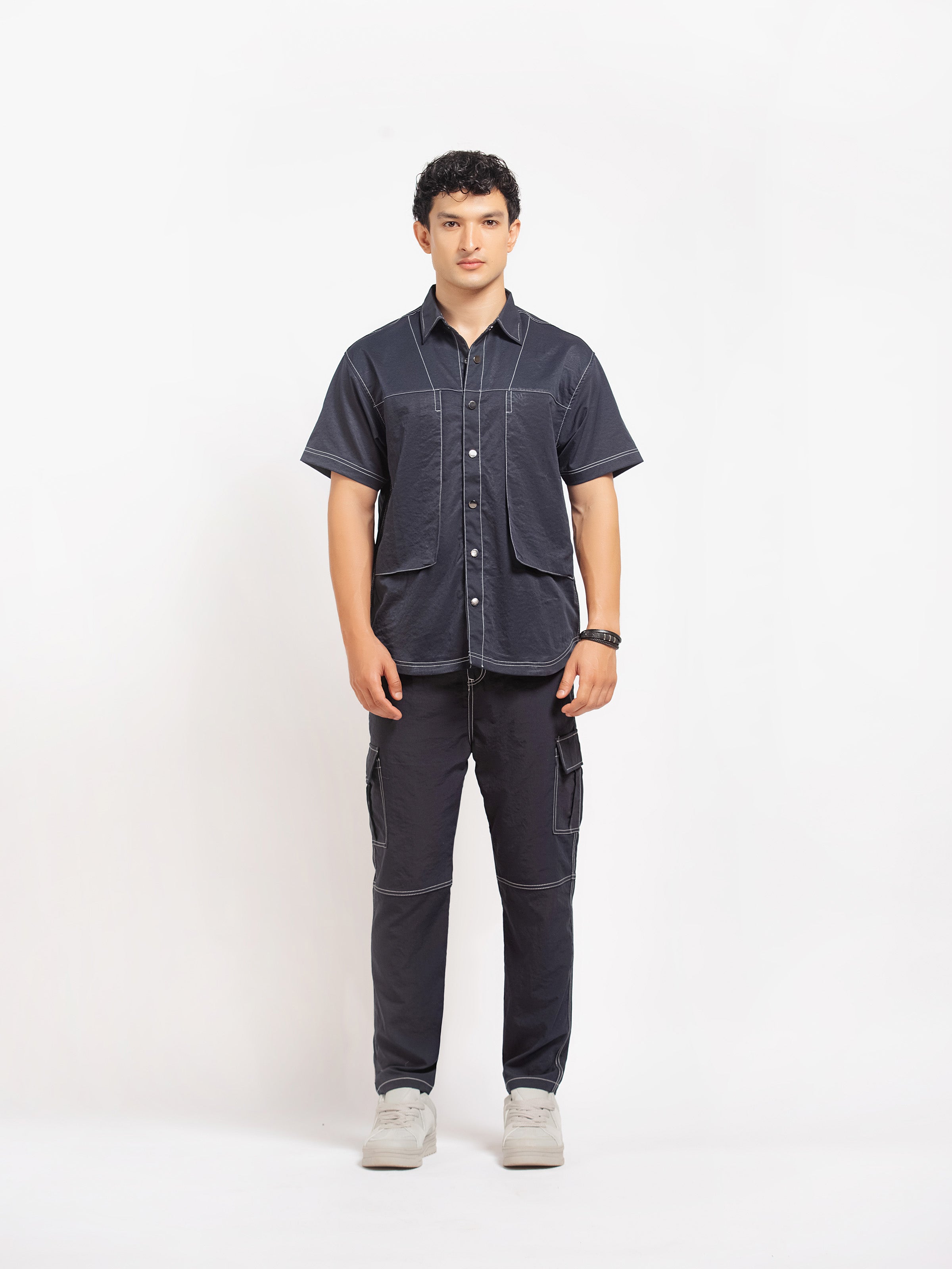 Contrast Stitch Co-ord Set Shirt - FMTCS5-007