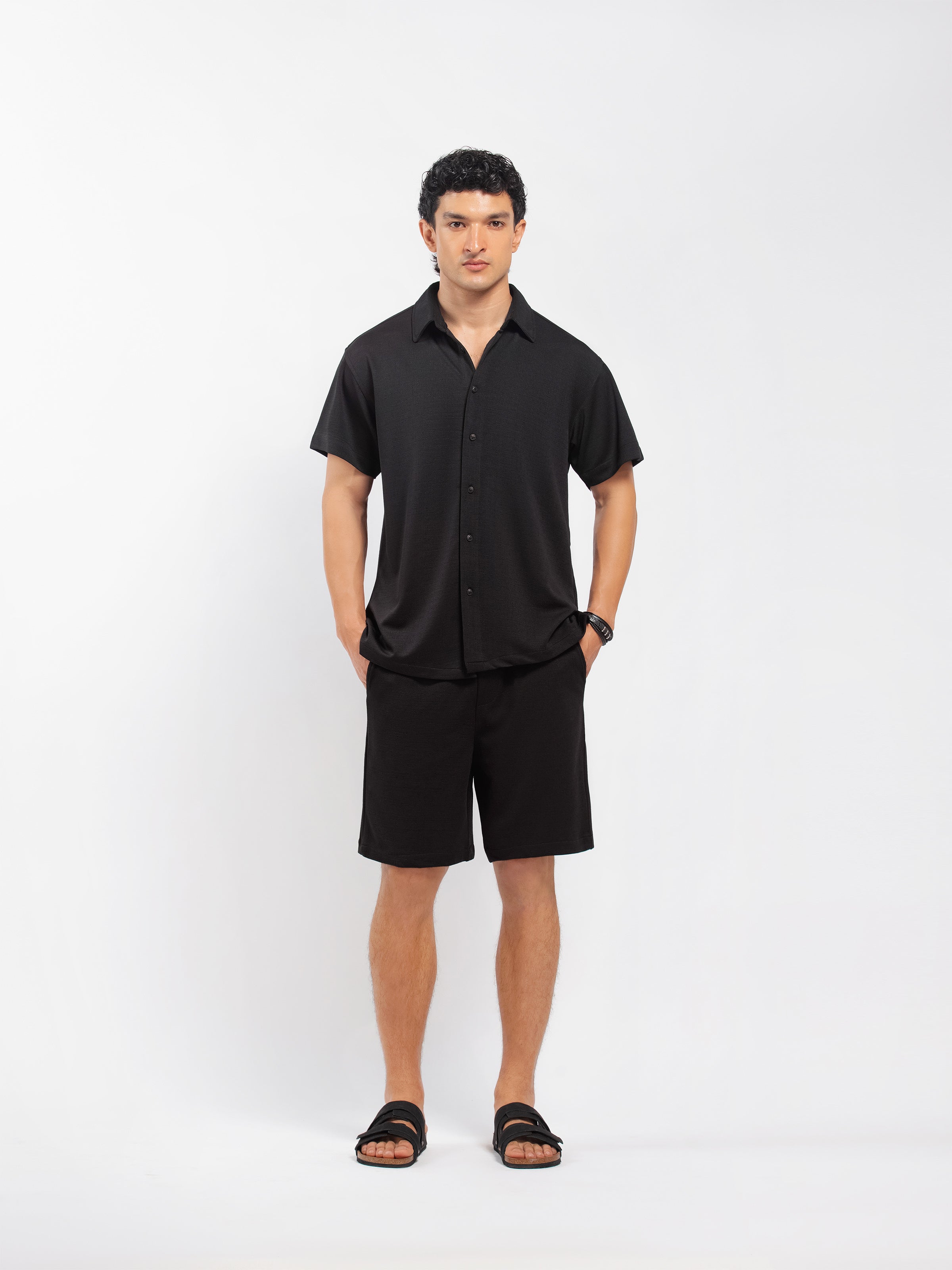 Textured Co-ord Set Shirt  - FMTCS5-008