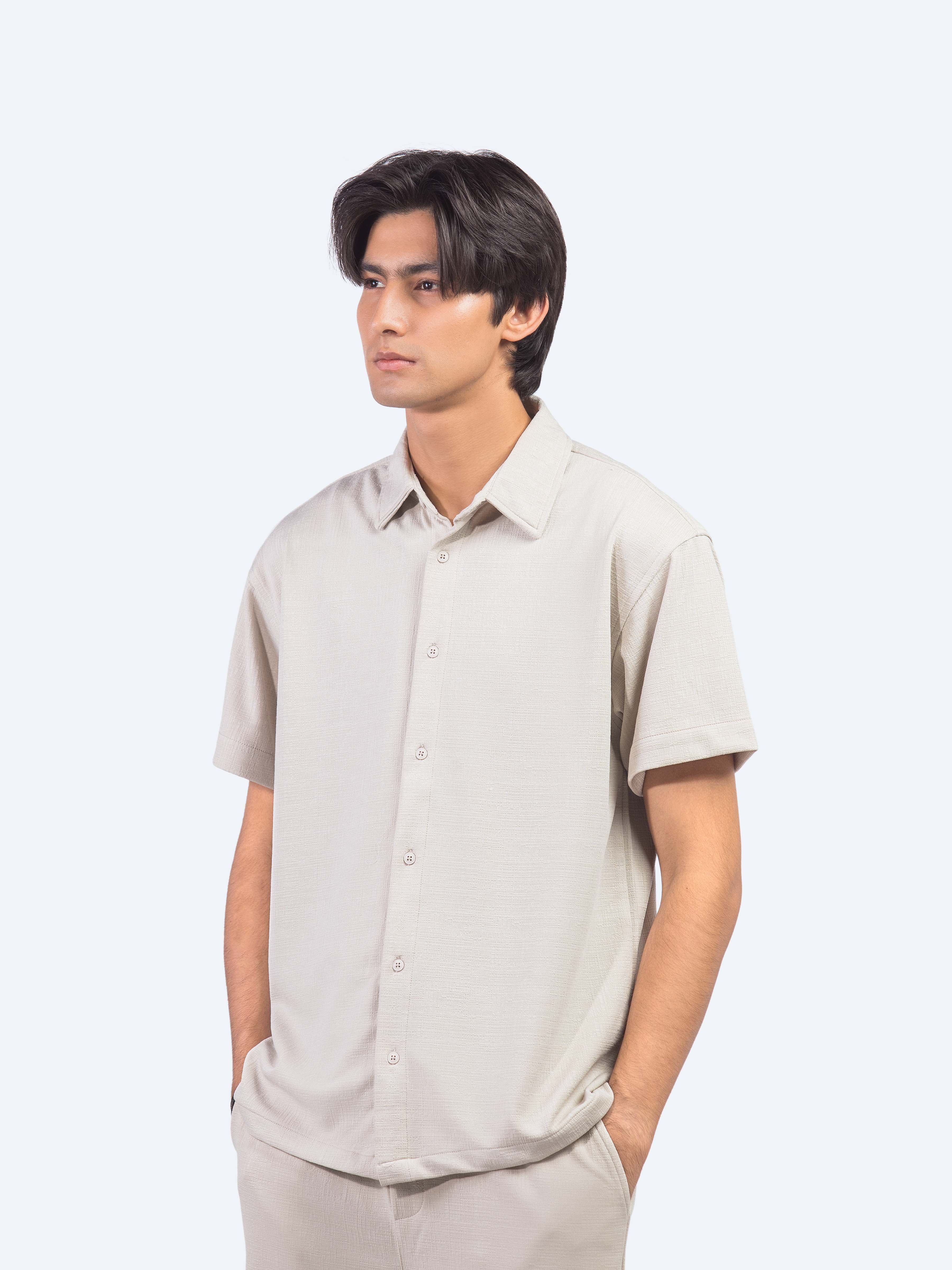 Textured Co-ord Set Shirt - FMTCS5-010