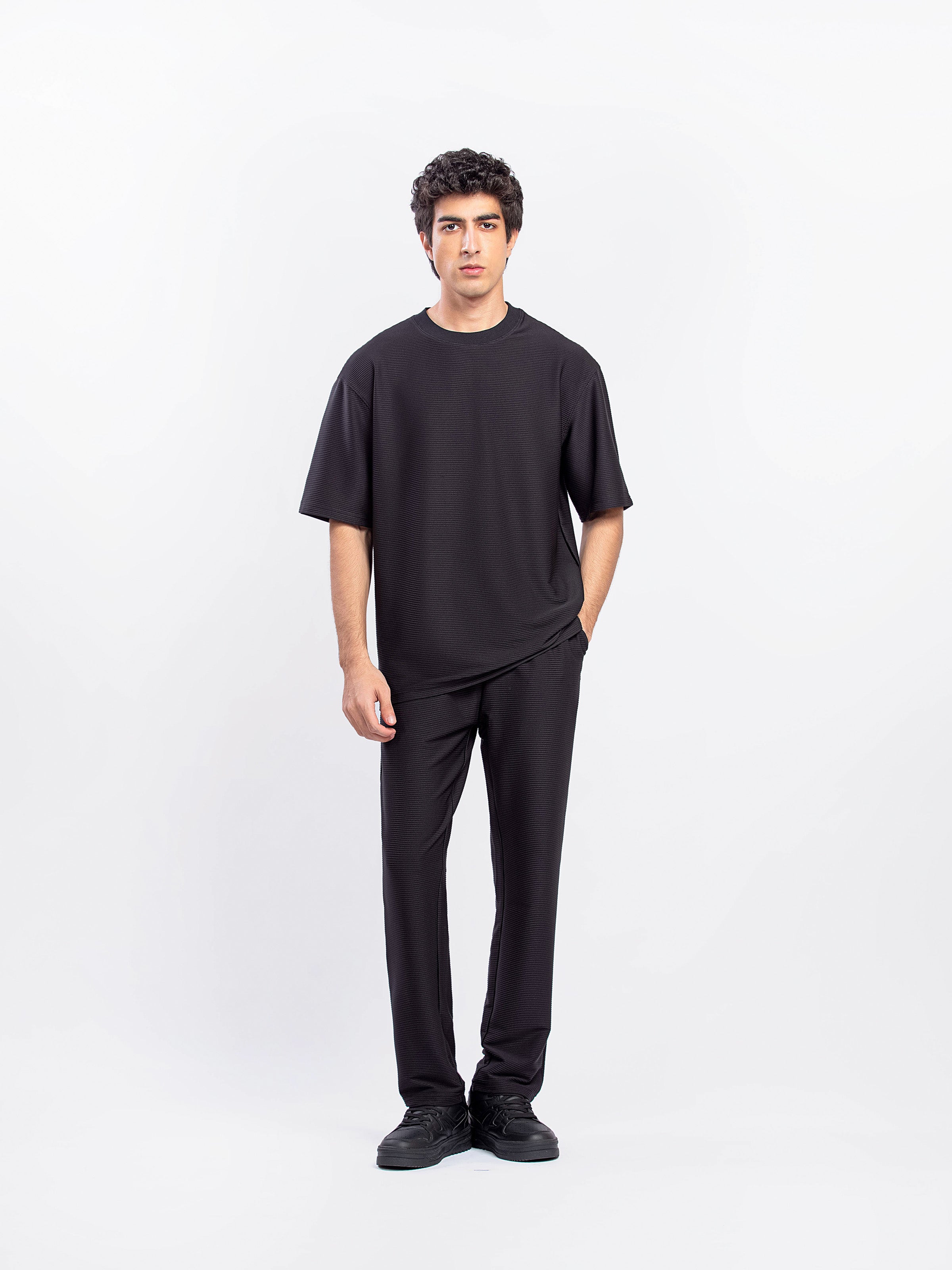 Textured Interlock Co-ord Set Tee - FMTCS5-022