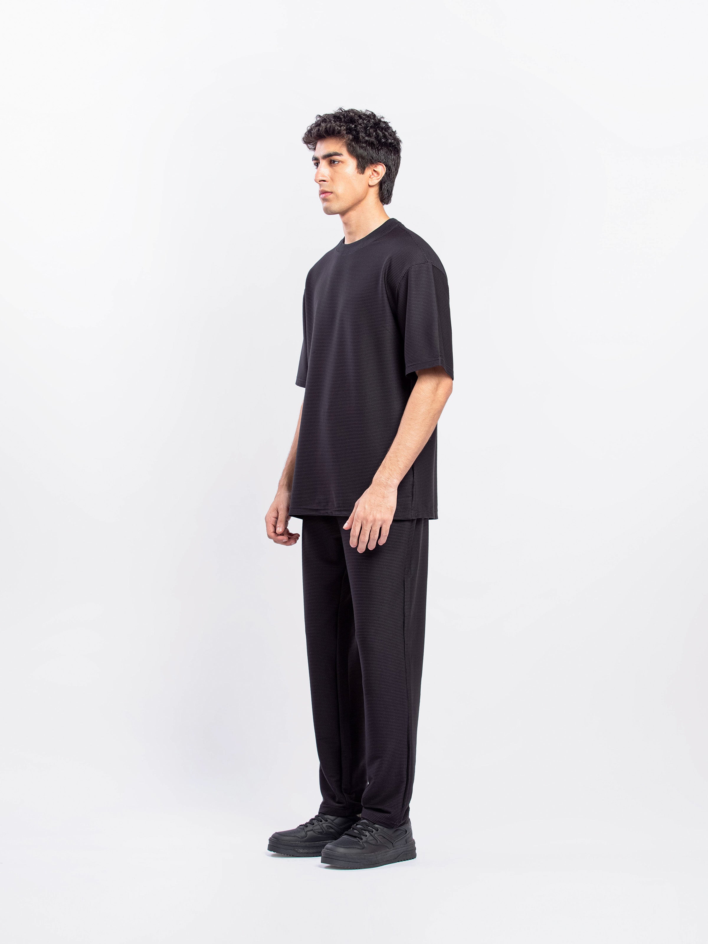 Textured Interlock Co-ord Set Tee - FMTCS5-022
