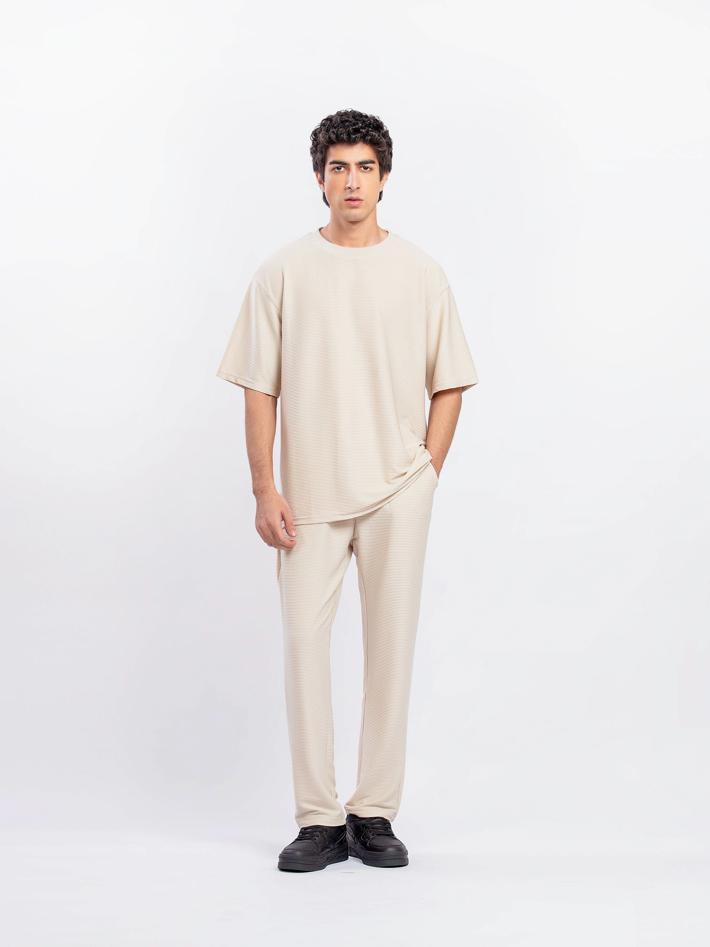 Textured Interlock Co-ord Set Tee - FMTCS5-023