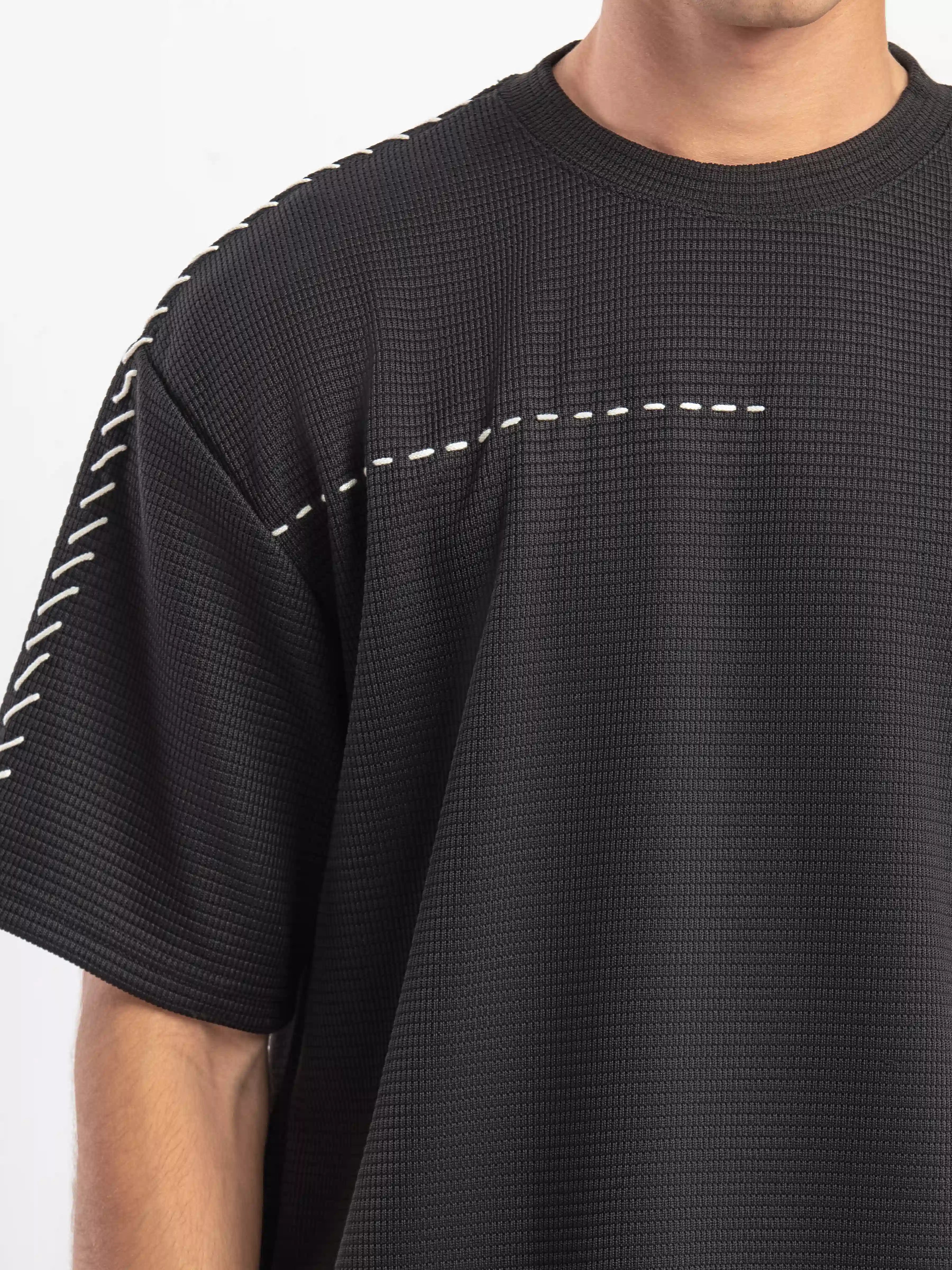 Textured Co-ord Set Tee - FMTCS5-051