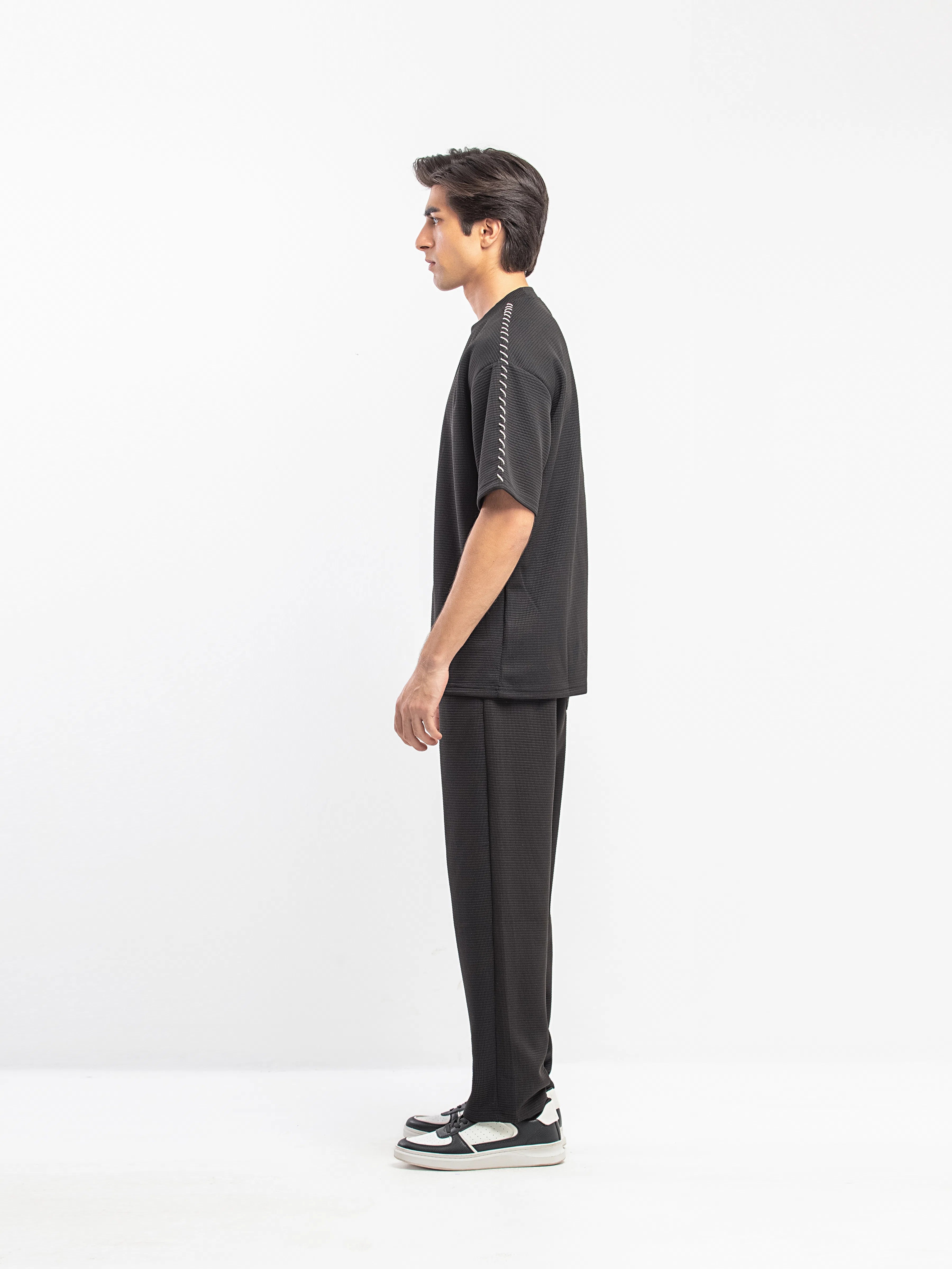 Textured Co-ord Set Tee - FMTCS5-051