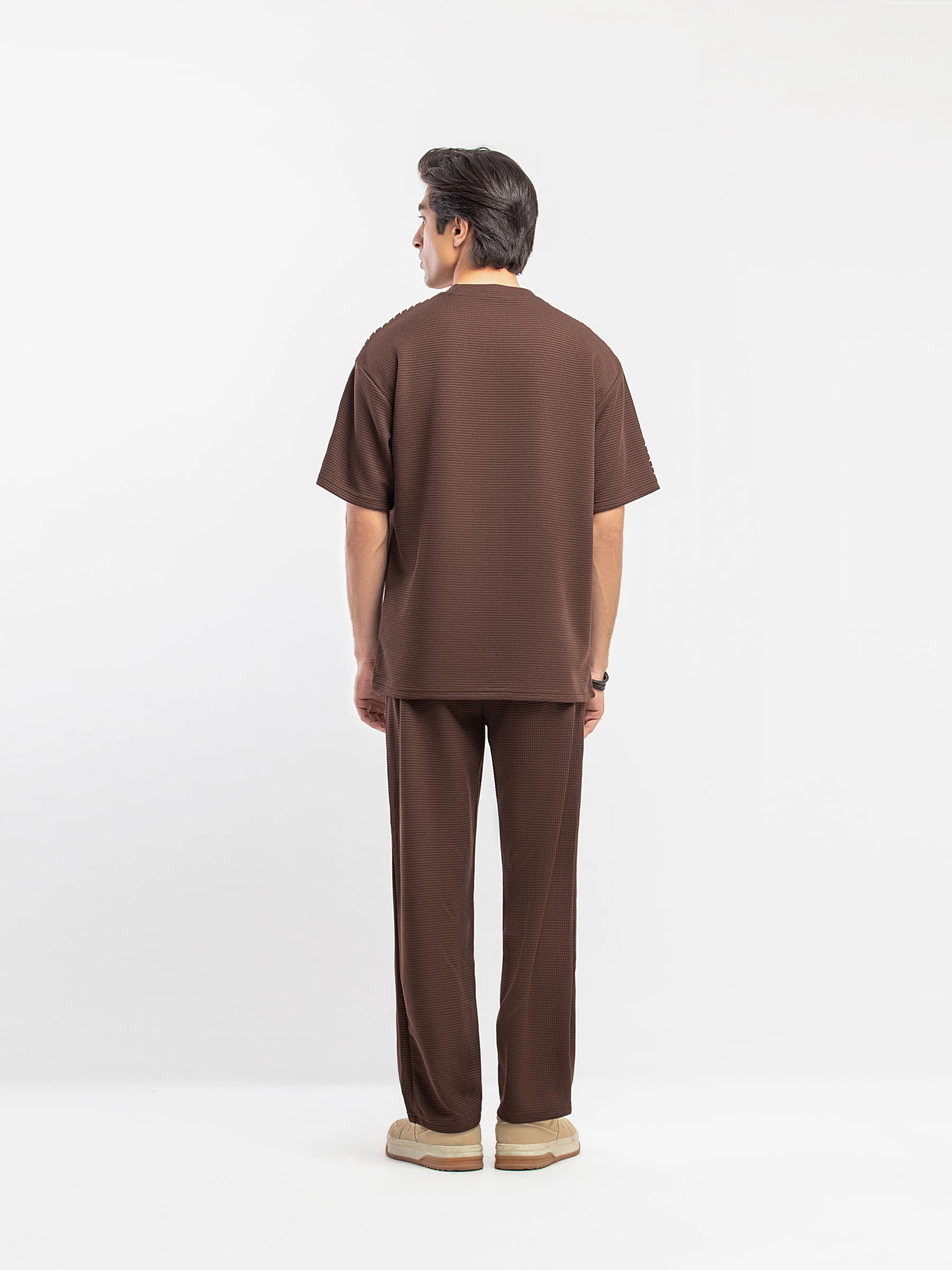 Textured Co-ord Set Tee - FMTCS5-052