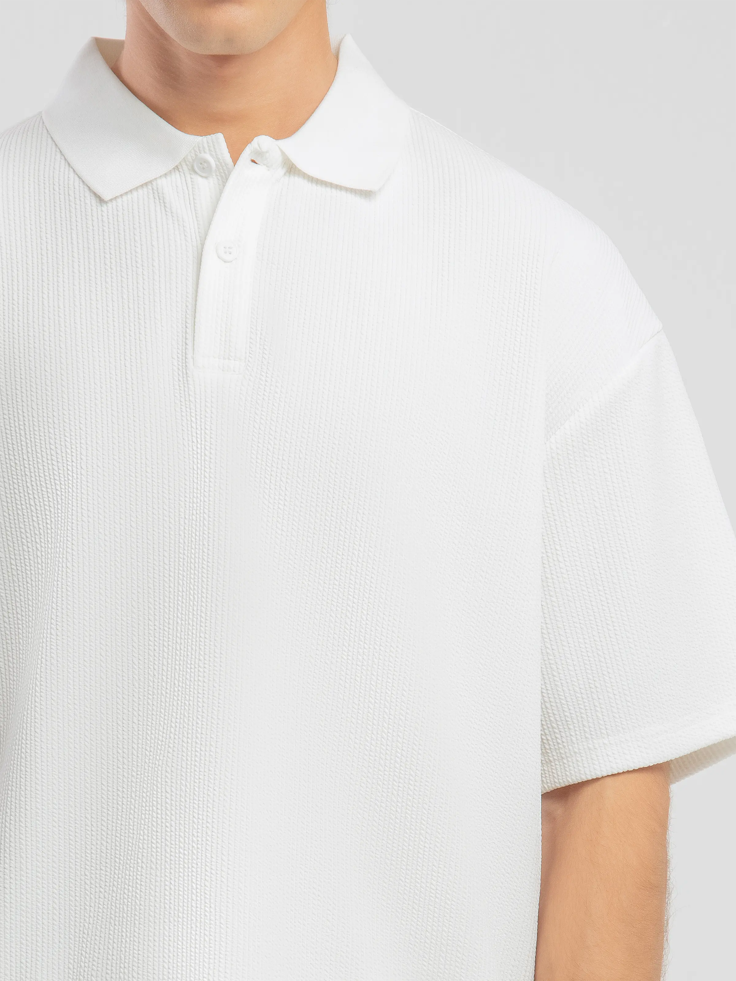 Textured Co-ord Set Polo - FMTCS5-053