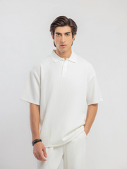 Textured Co-ord Set Polo - FMTCS5-053