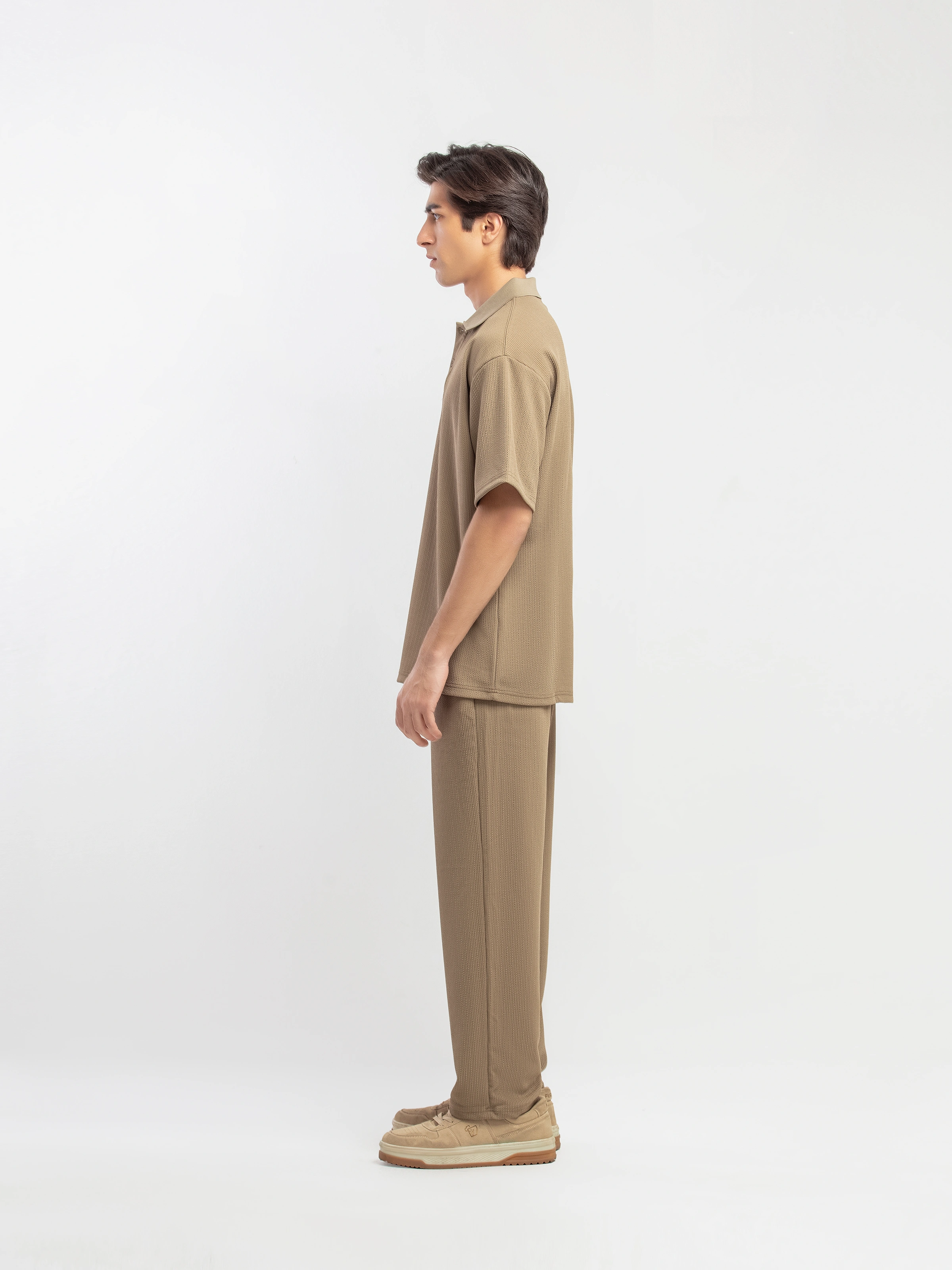 Textured Co-ord Set Polo - FMTCS5-054