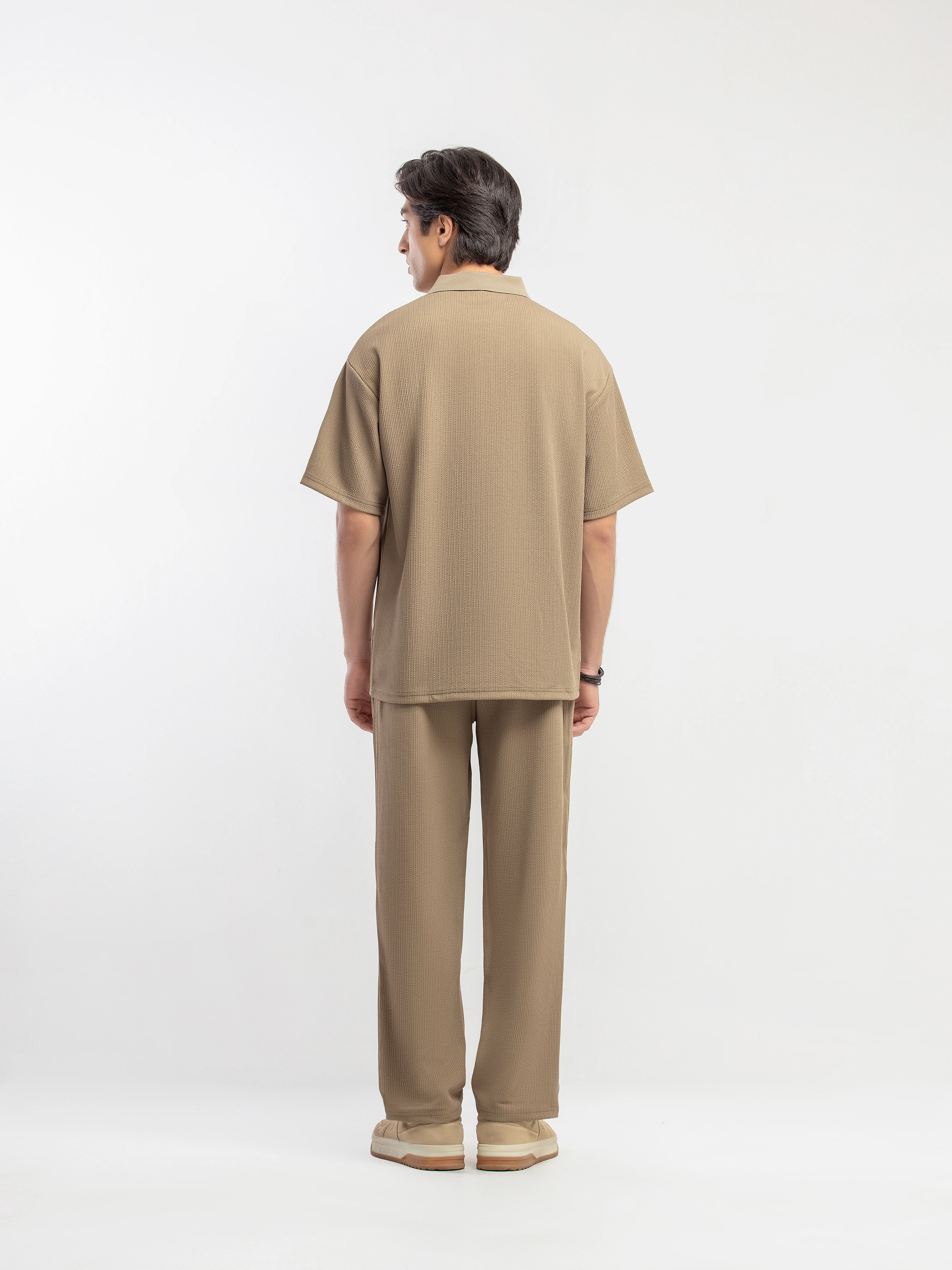 Textured Co-ord Set Polo - FMTCS5-054