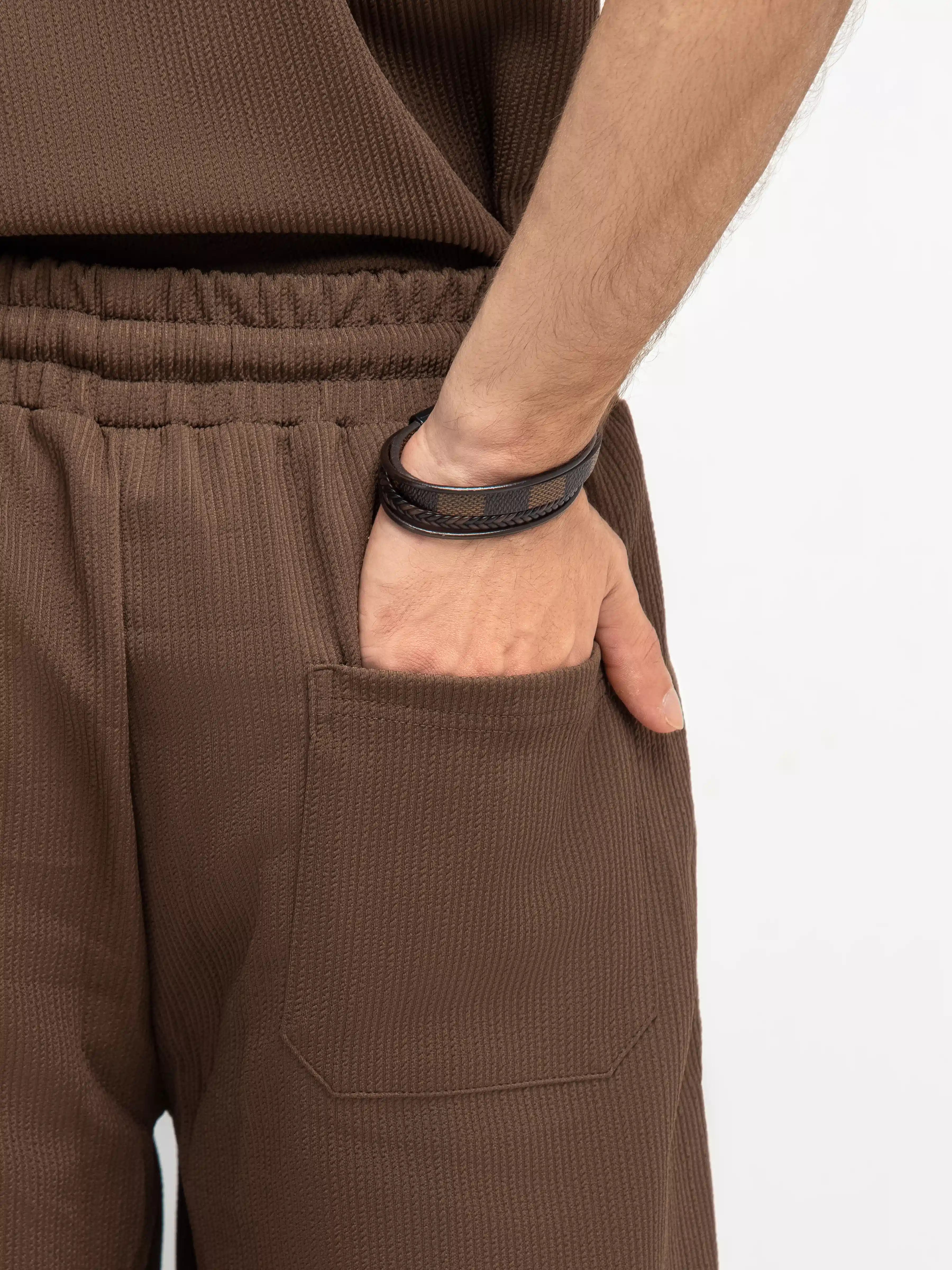 Textured Co-ord Set Trousers - FMBCS5-055