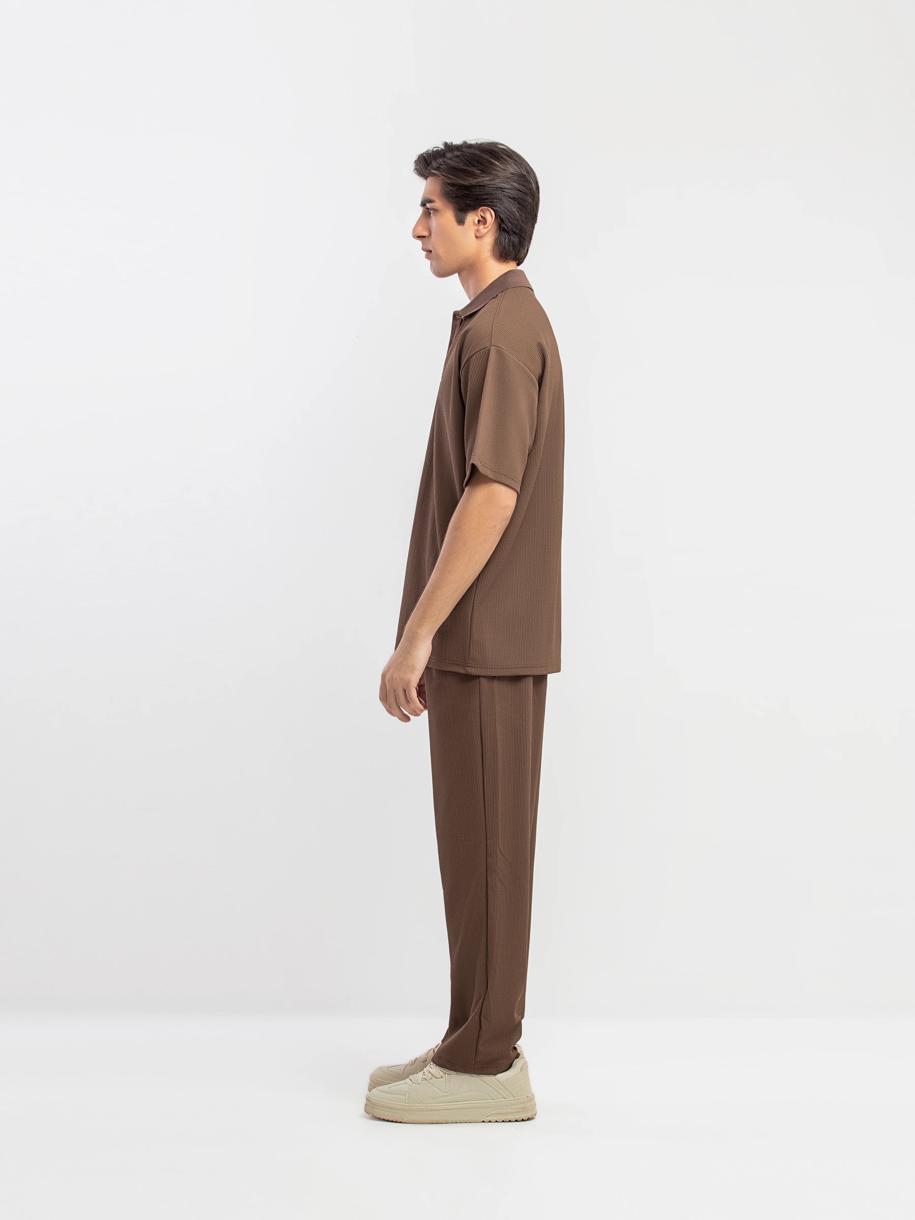 Textured Co-ord Set Polo - FMTCS5-055