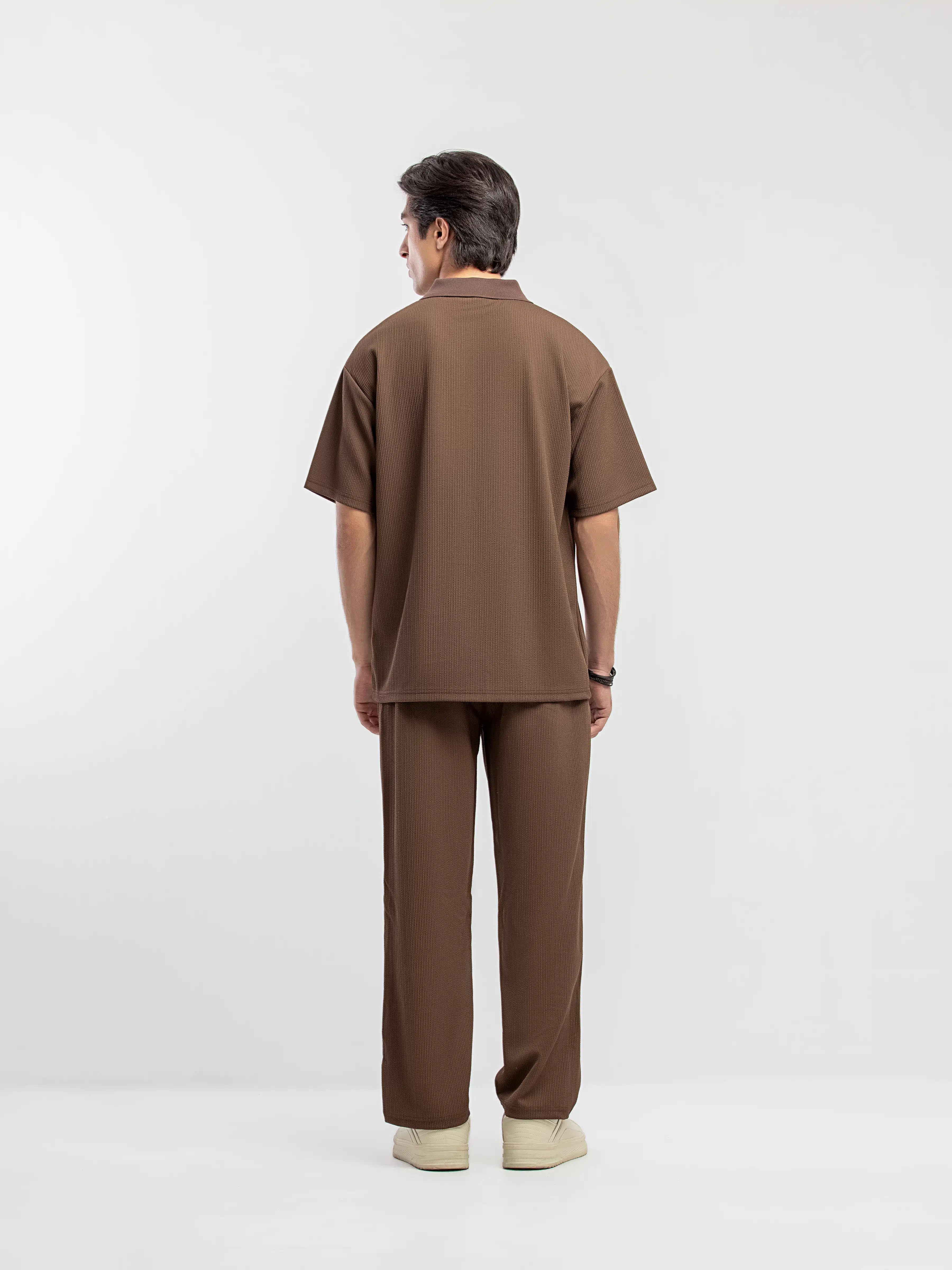 Textured Co-ord Set Polo - FMTCS5-055