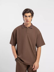Textured Co-ord Set Polo - FMTCS5-055