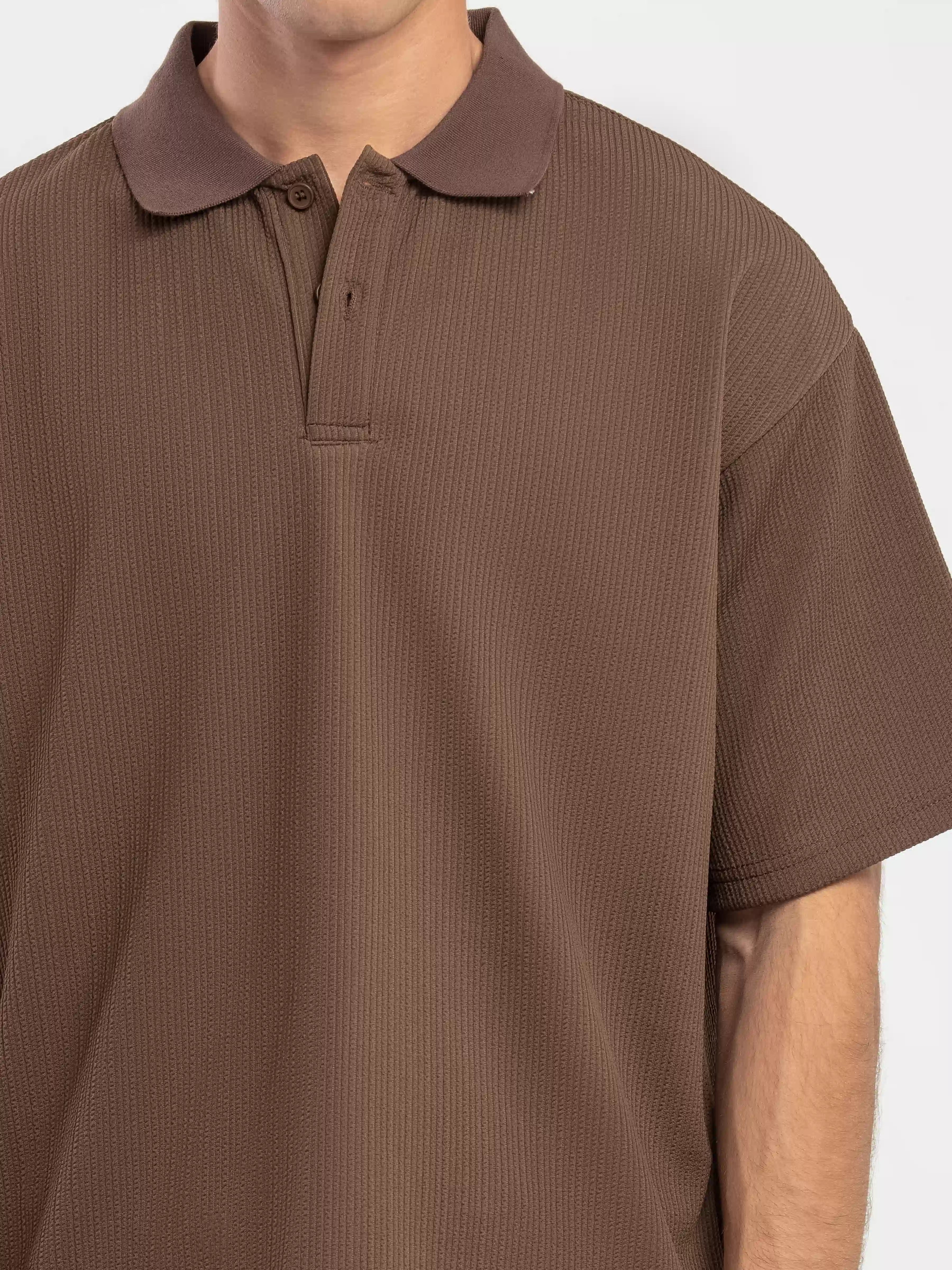 Textured Co-ord Set Polo - FMTCS5-055