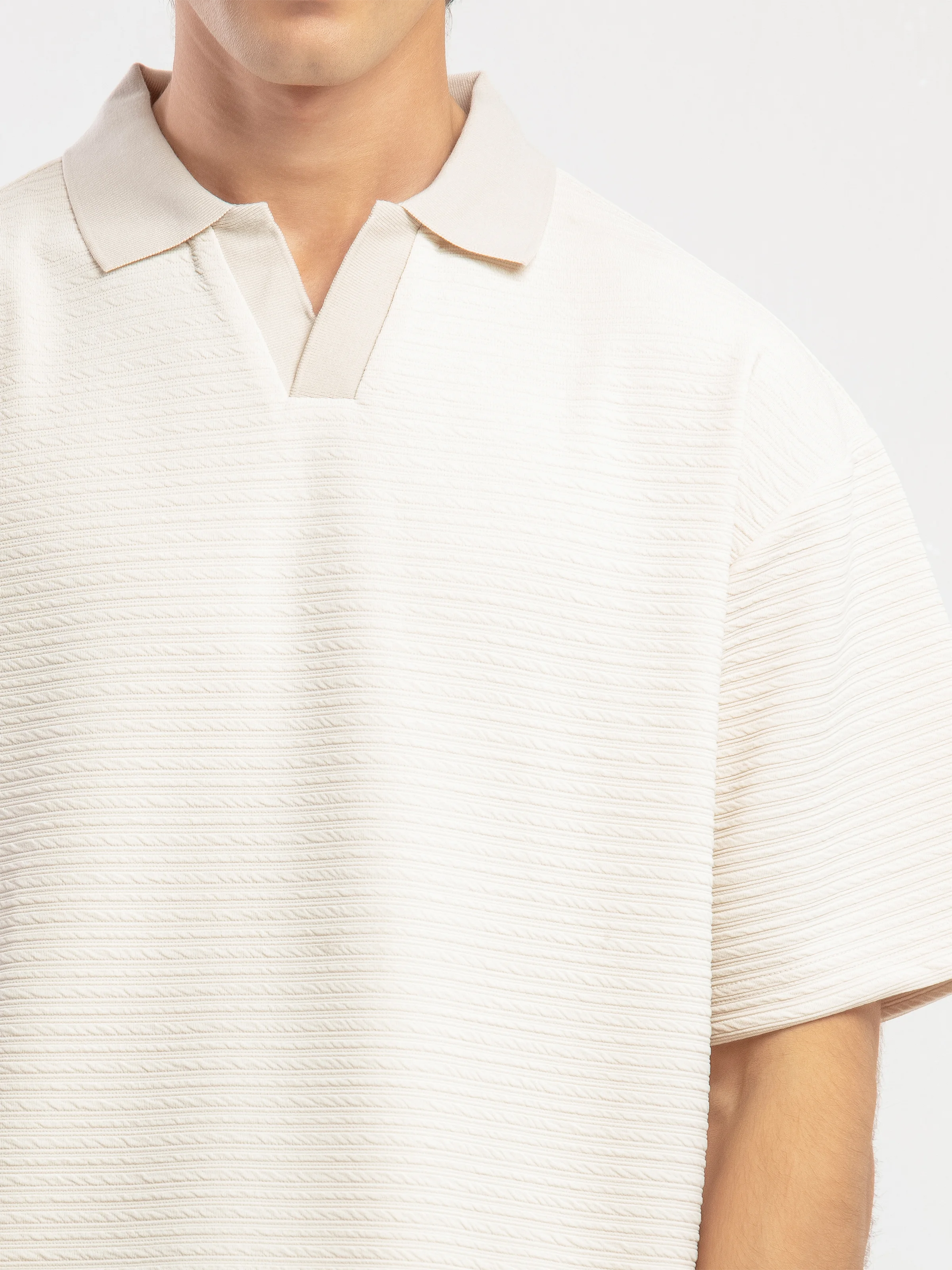 Textured Co-ord Set Polo - FMTCS5-058