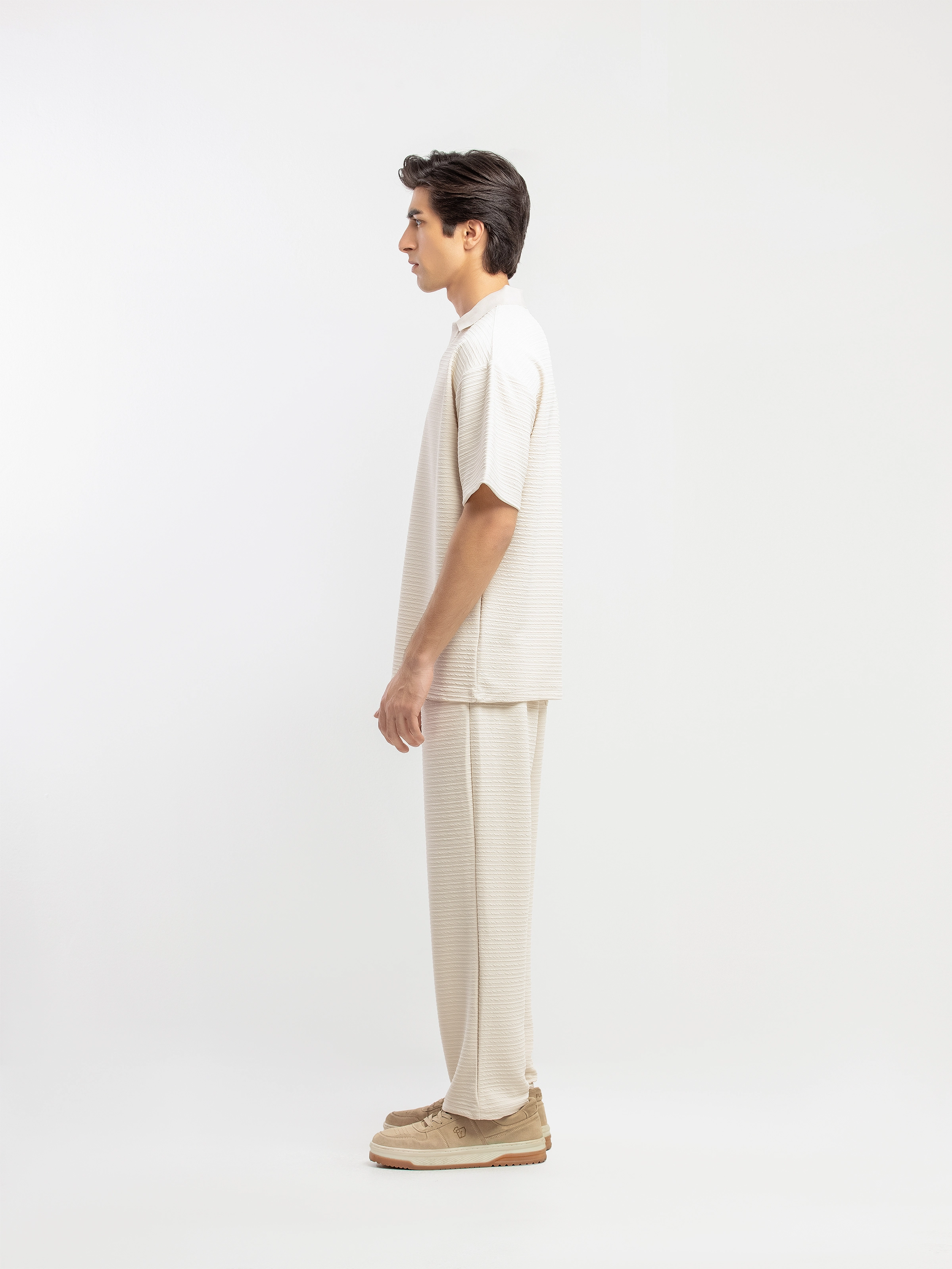 Textured Co-ord Set Polo - FMTCS5-058