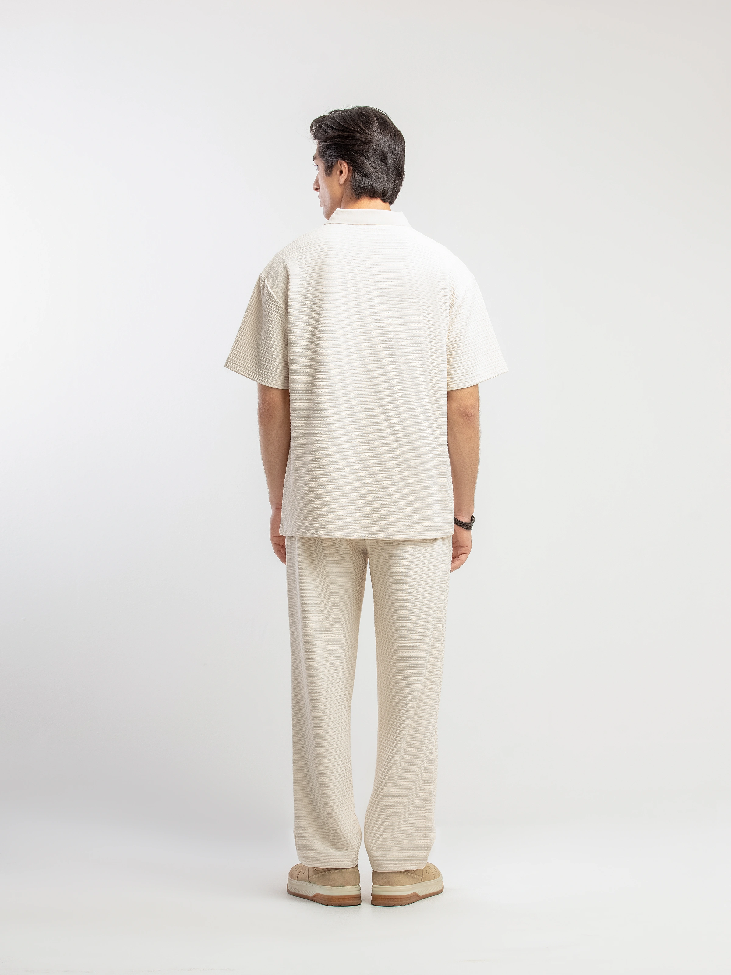 Textured Co-ord Set Polo - FMTCS5-058