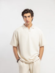 Textured Co-ord Set Polo - FMTCS5-058