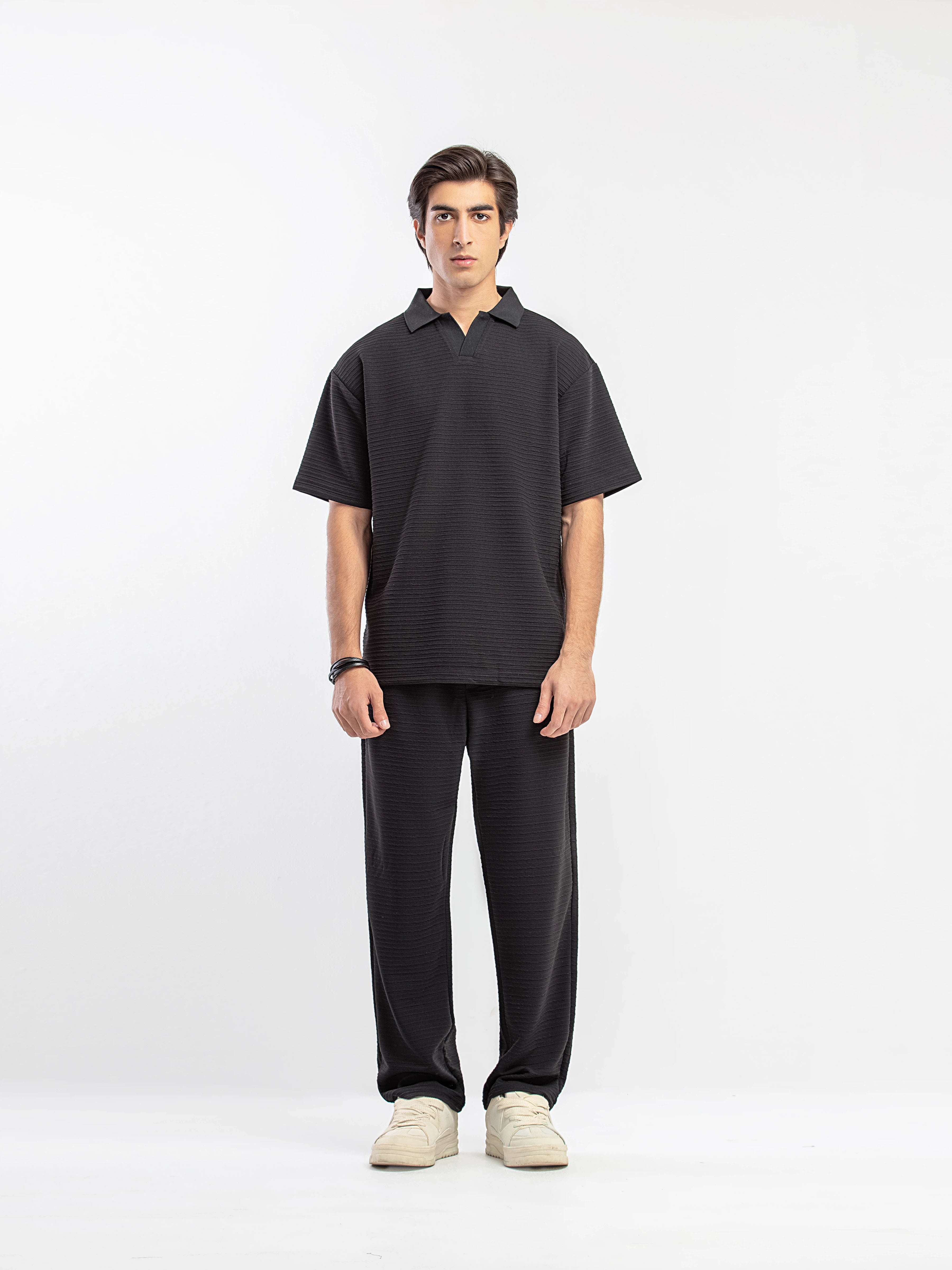 Textured Co-ord Set Polo - FMTCS5-059