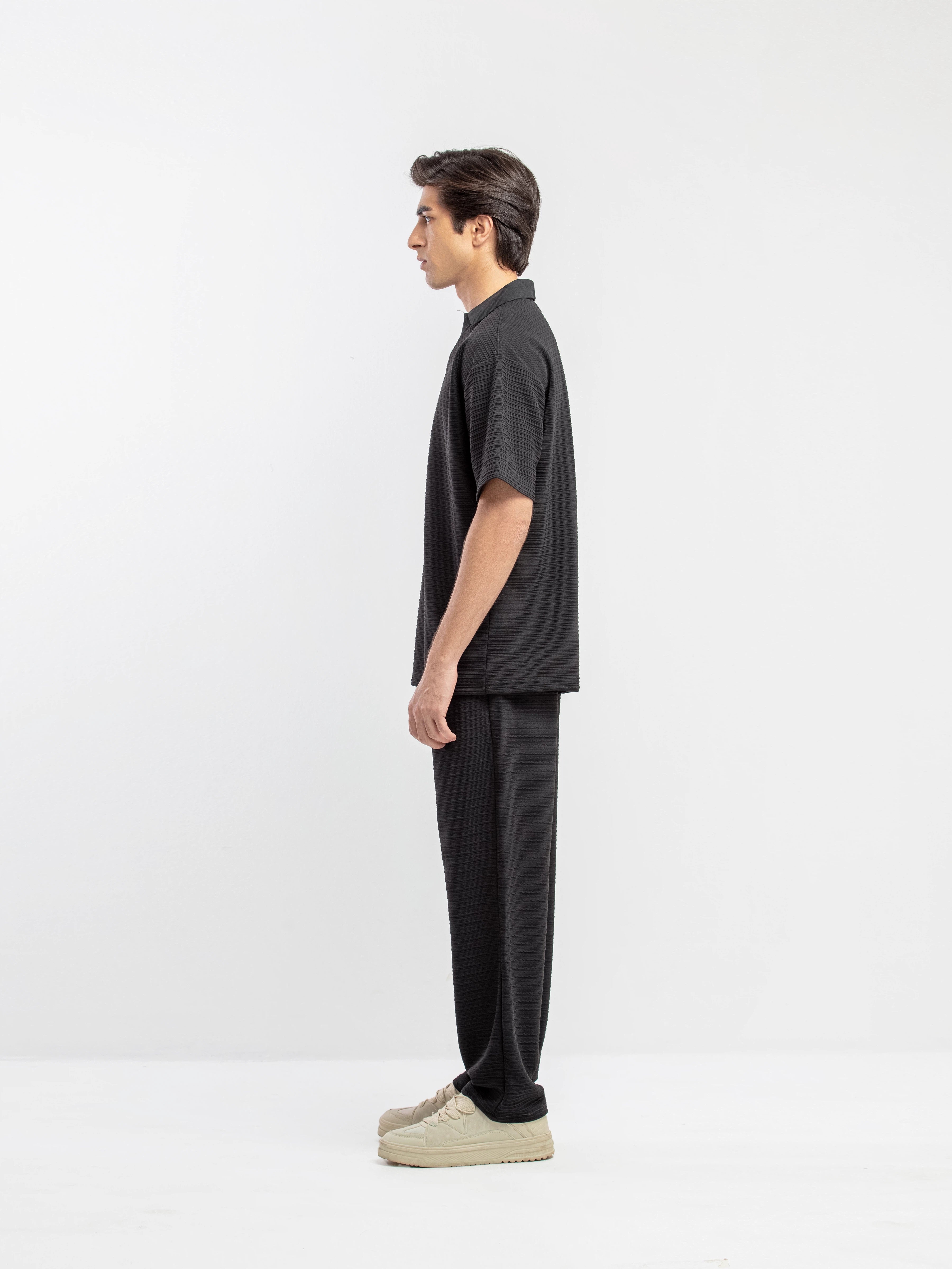 Textured Co-ord Set Polo - FMTCS5-059