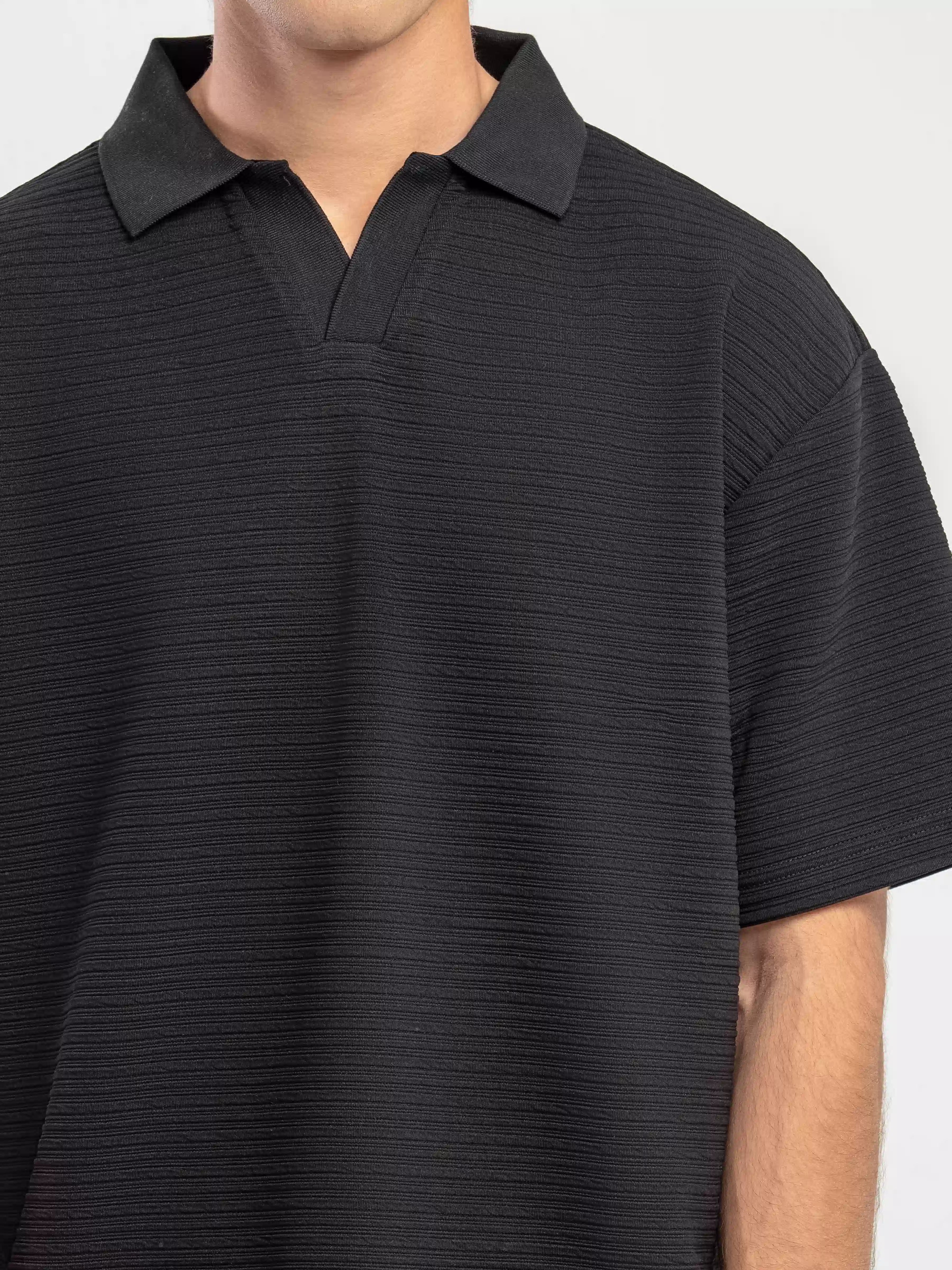 Textured Co-ord Set Polo - FMTCS5-059