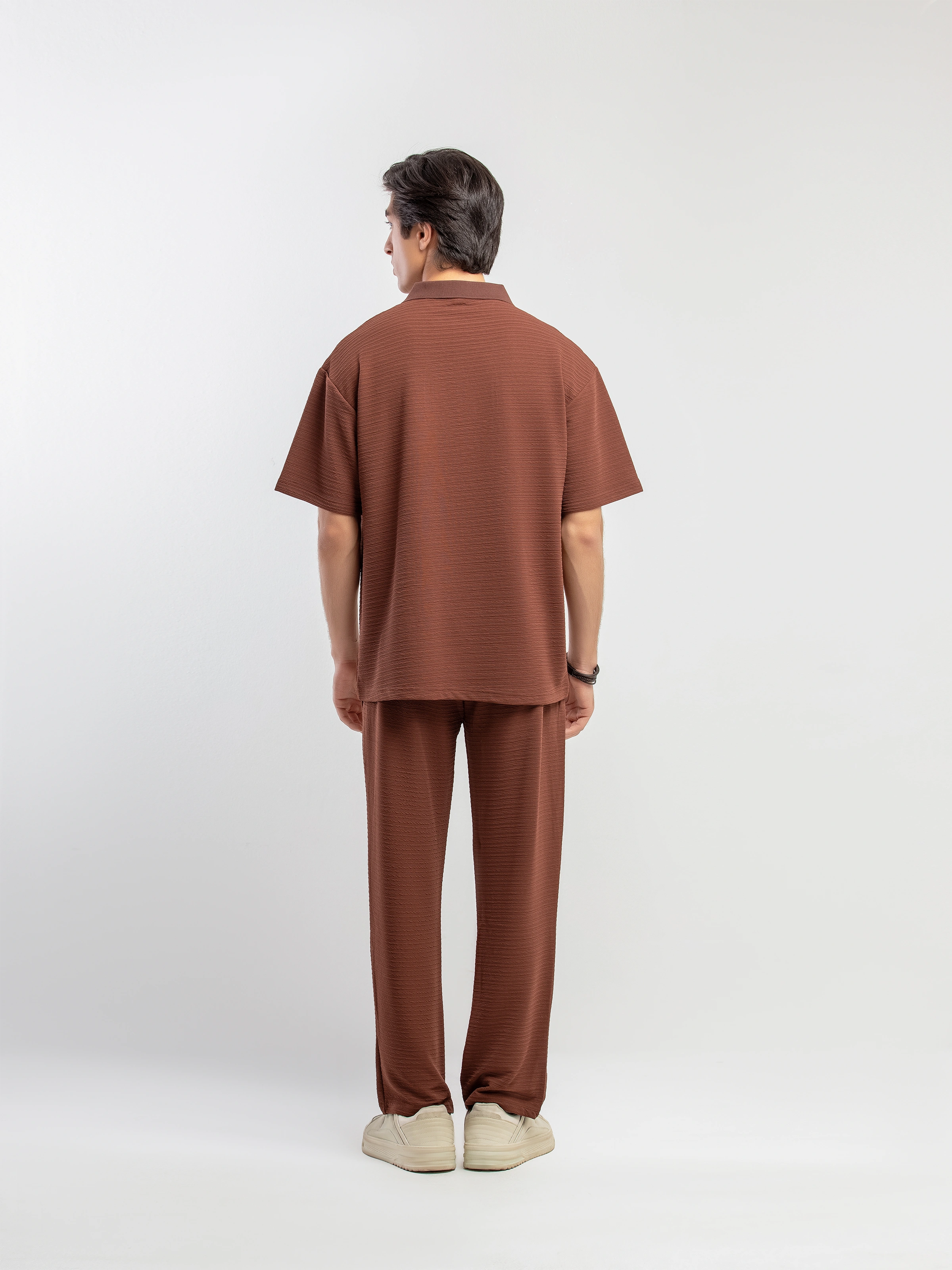 Textured Co-ord Set Polo - FMTCS5-060