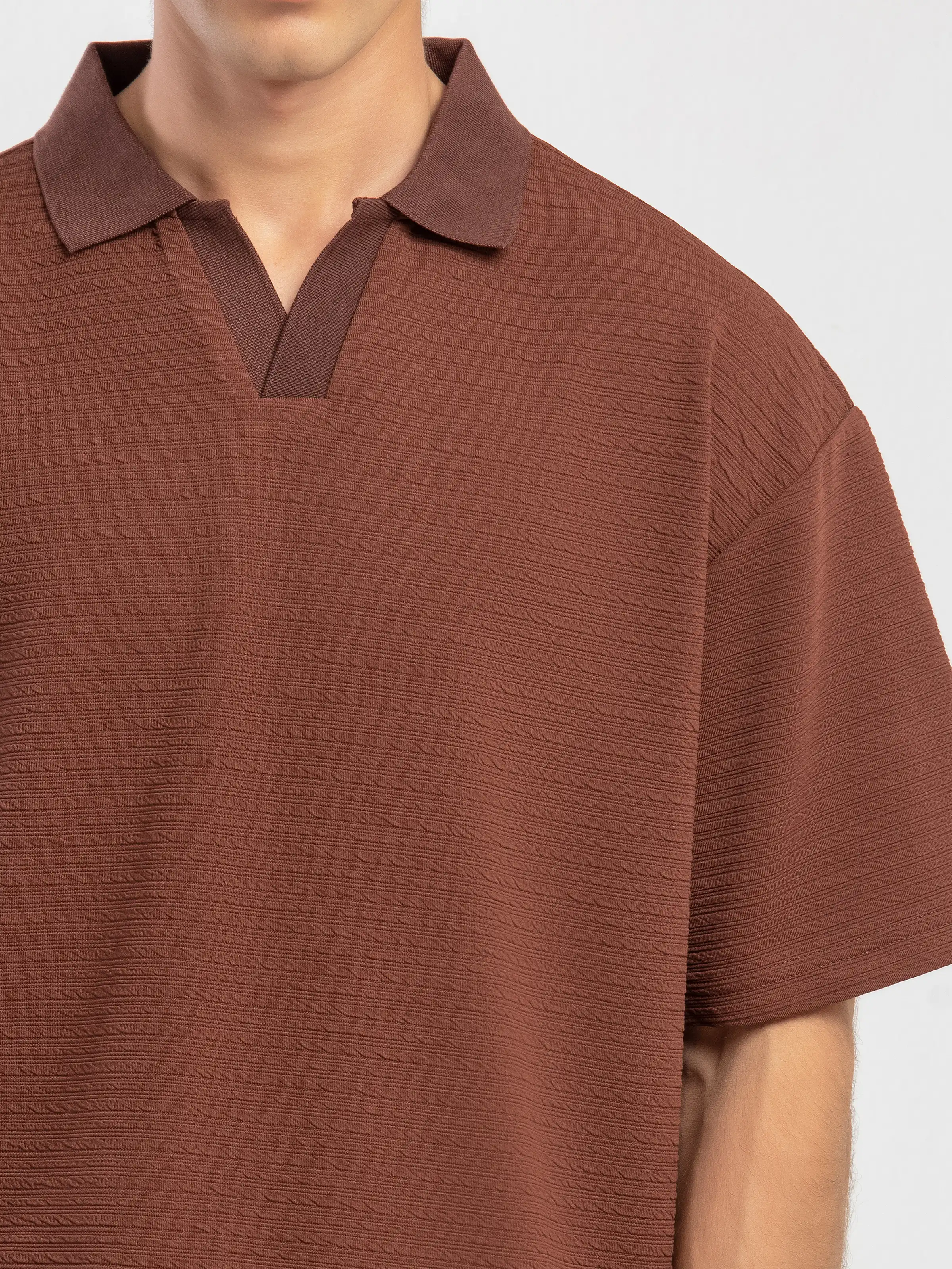 Textured Co-ord Set Polo - FMTCS5-060