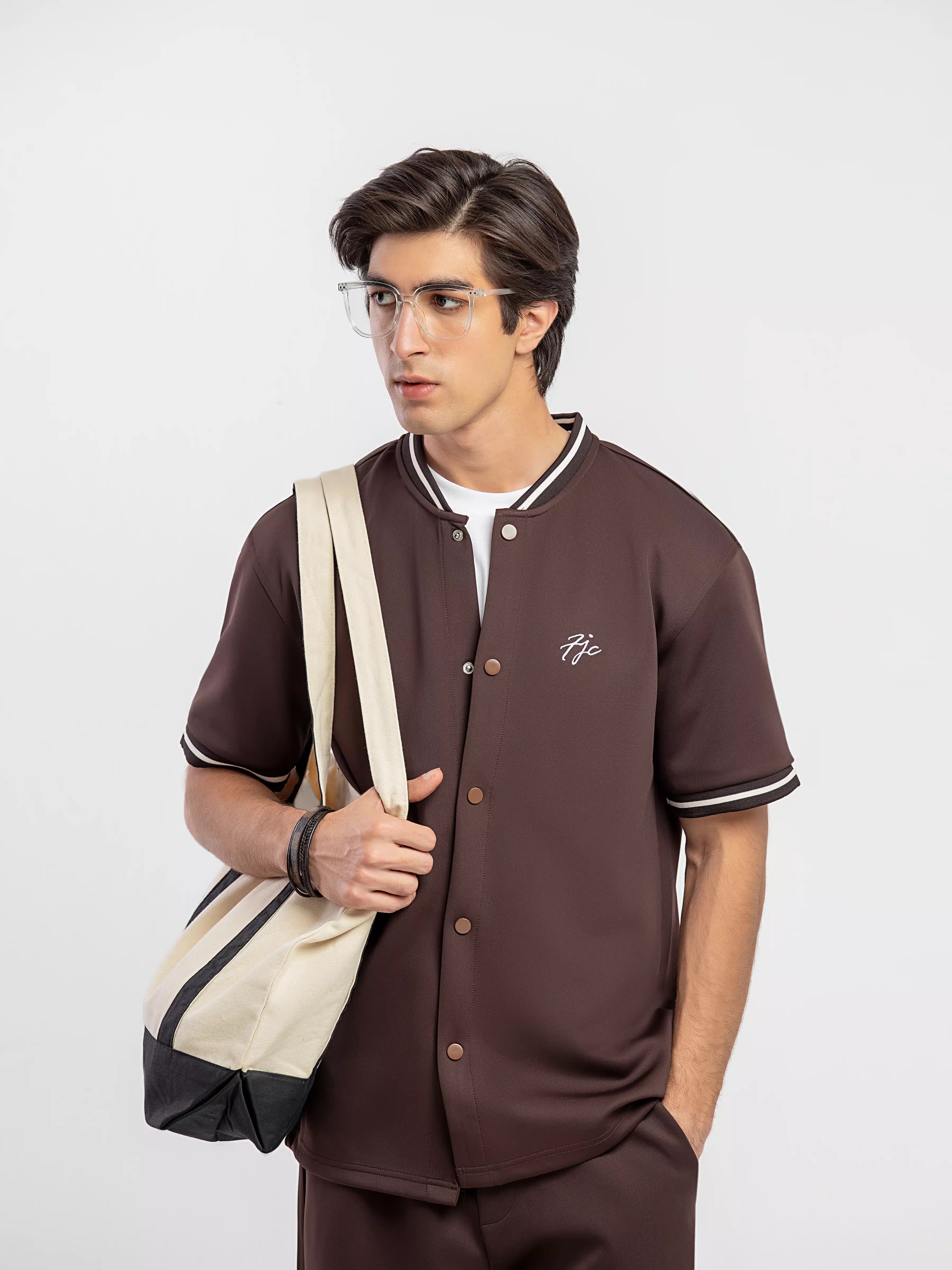 Tipped Co-ord Set Shirt - FMTCS5-071