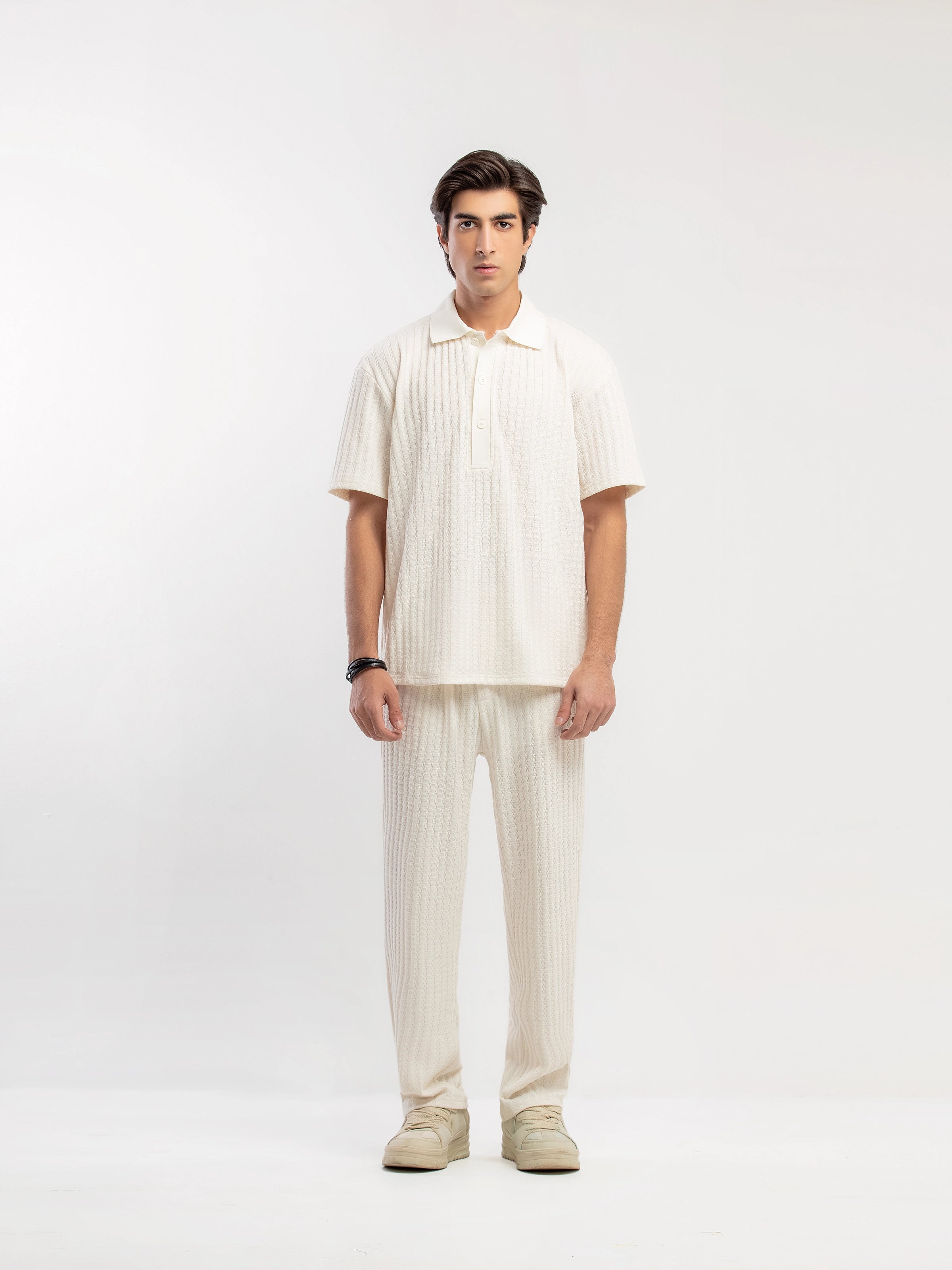 Textured Co-ord Set Polo - FMTCS5-080