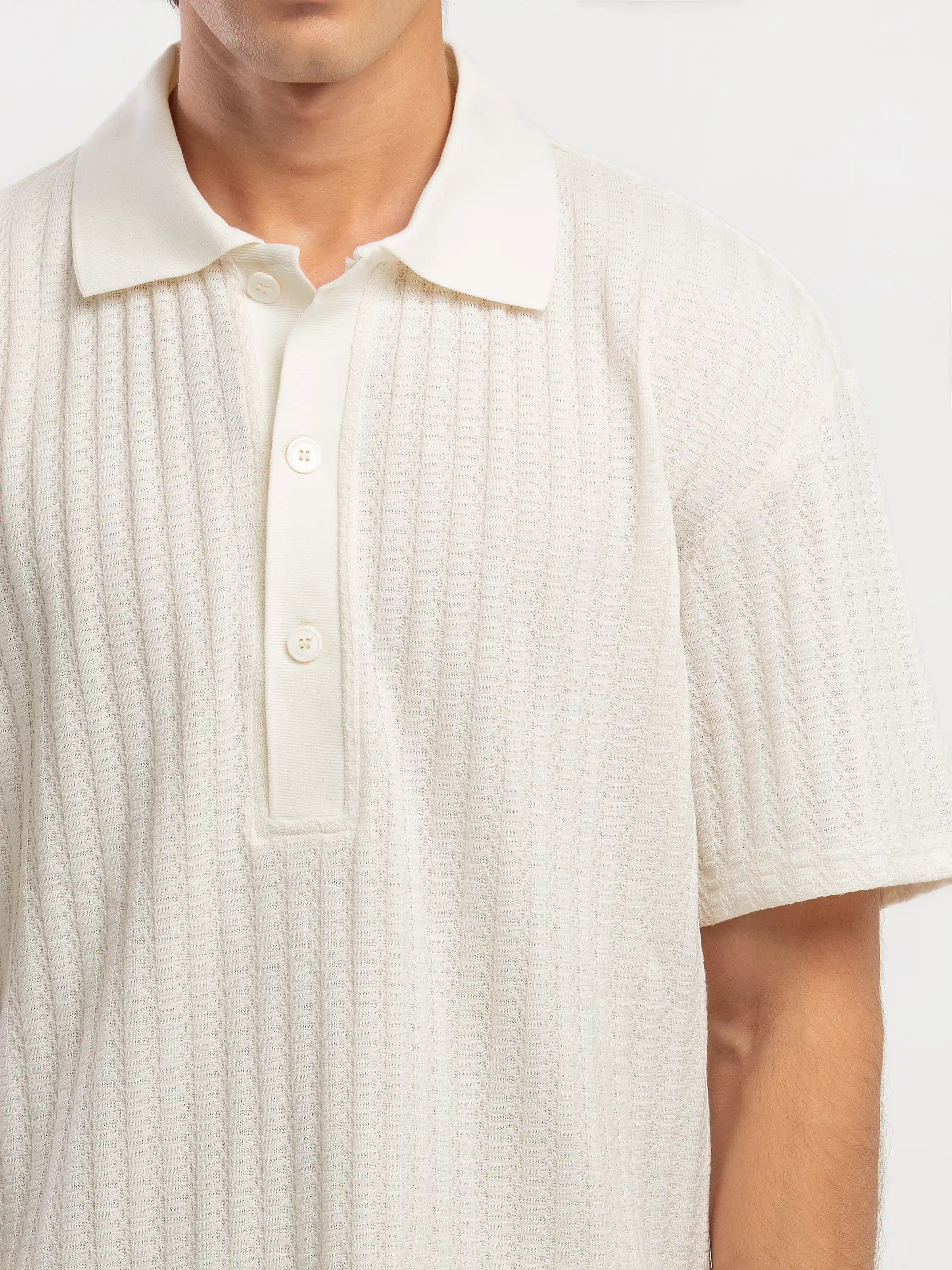 Textured Co-ord Set Polo - FMTCS5-080