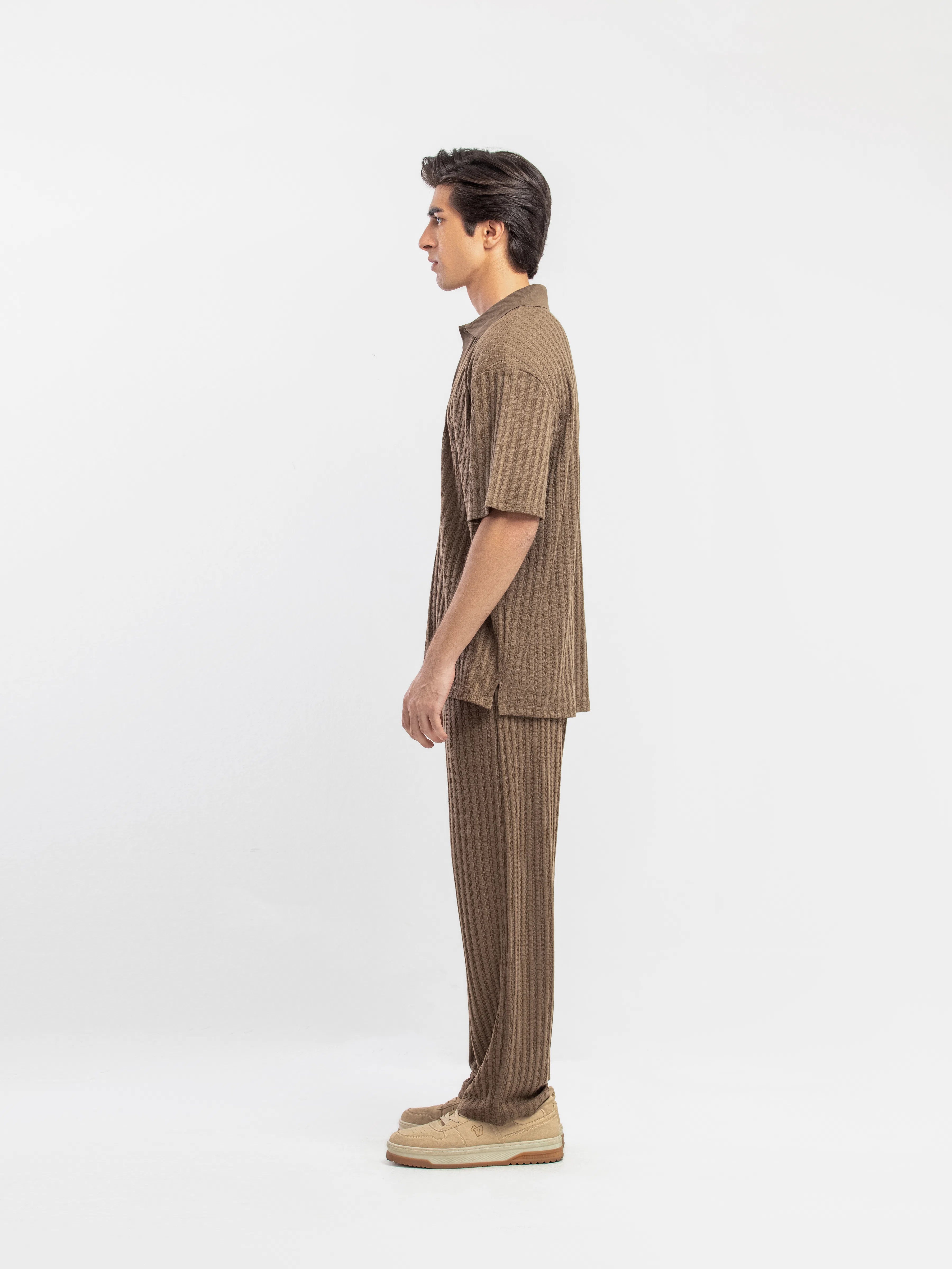 Textured Co-ord Set Polo - FMTCS5-081