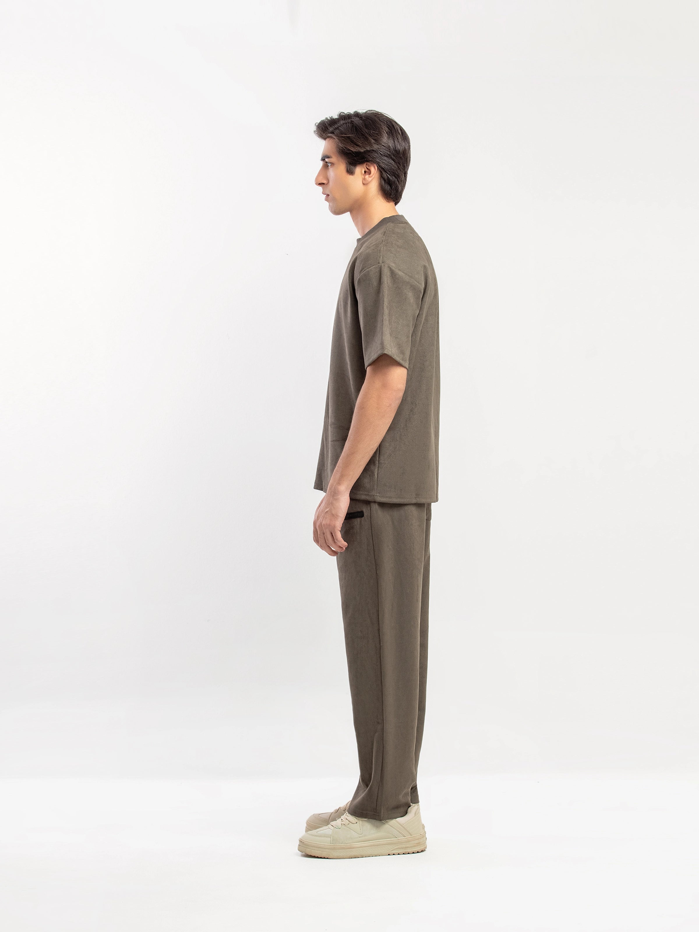 Suede Co-ord Set Emblem Tee - FMTCS5-082