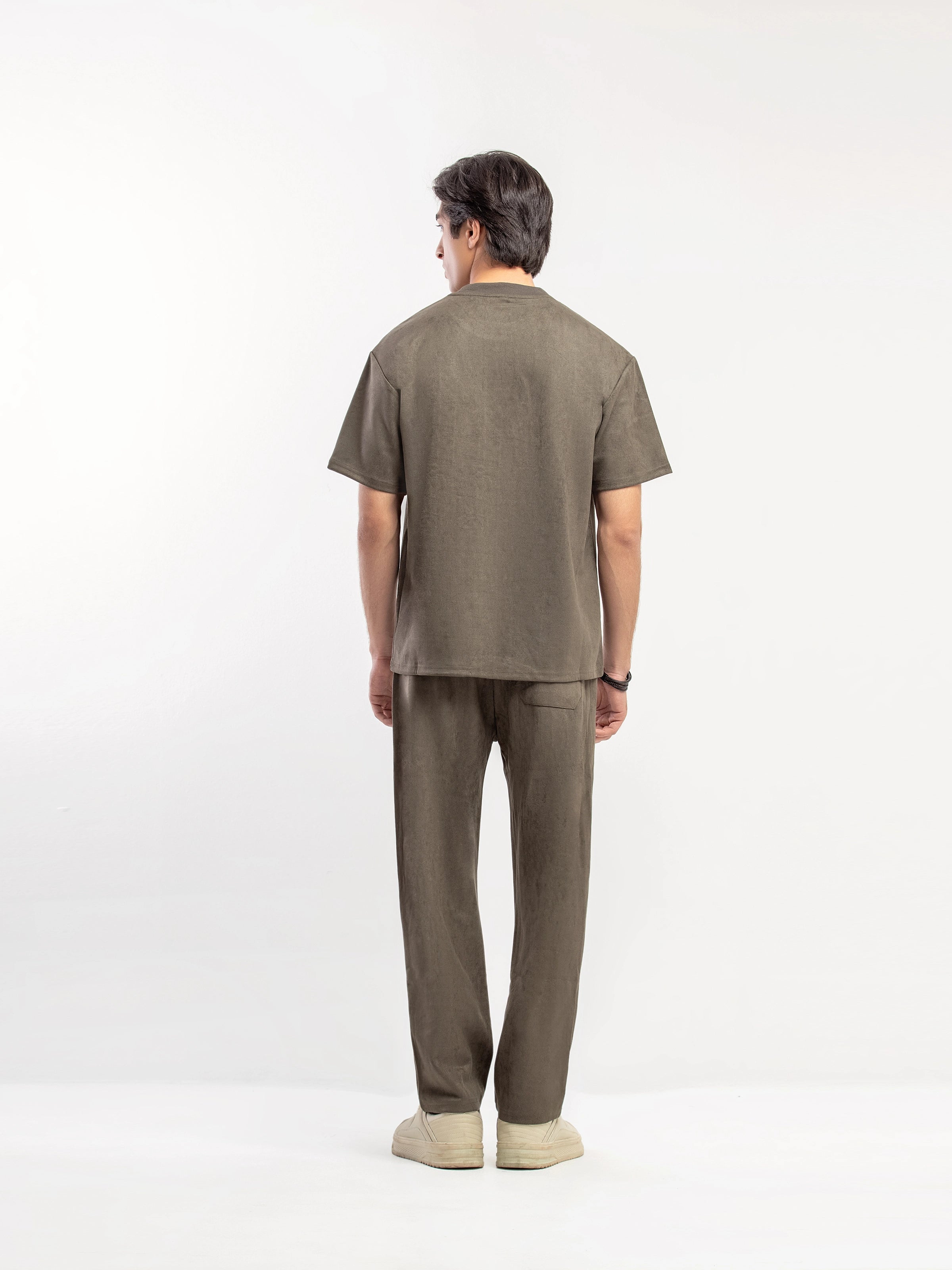 Suede Co-ord Set Emblem Tee - FMTCS5-082