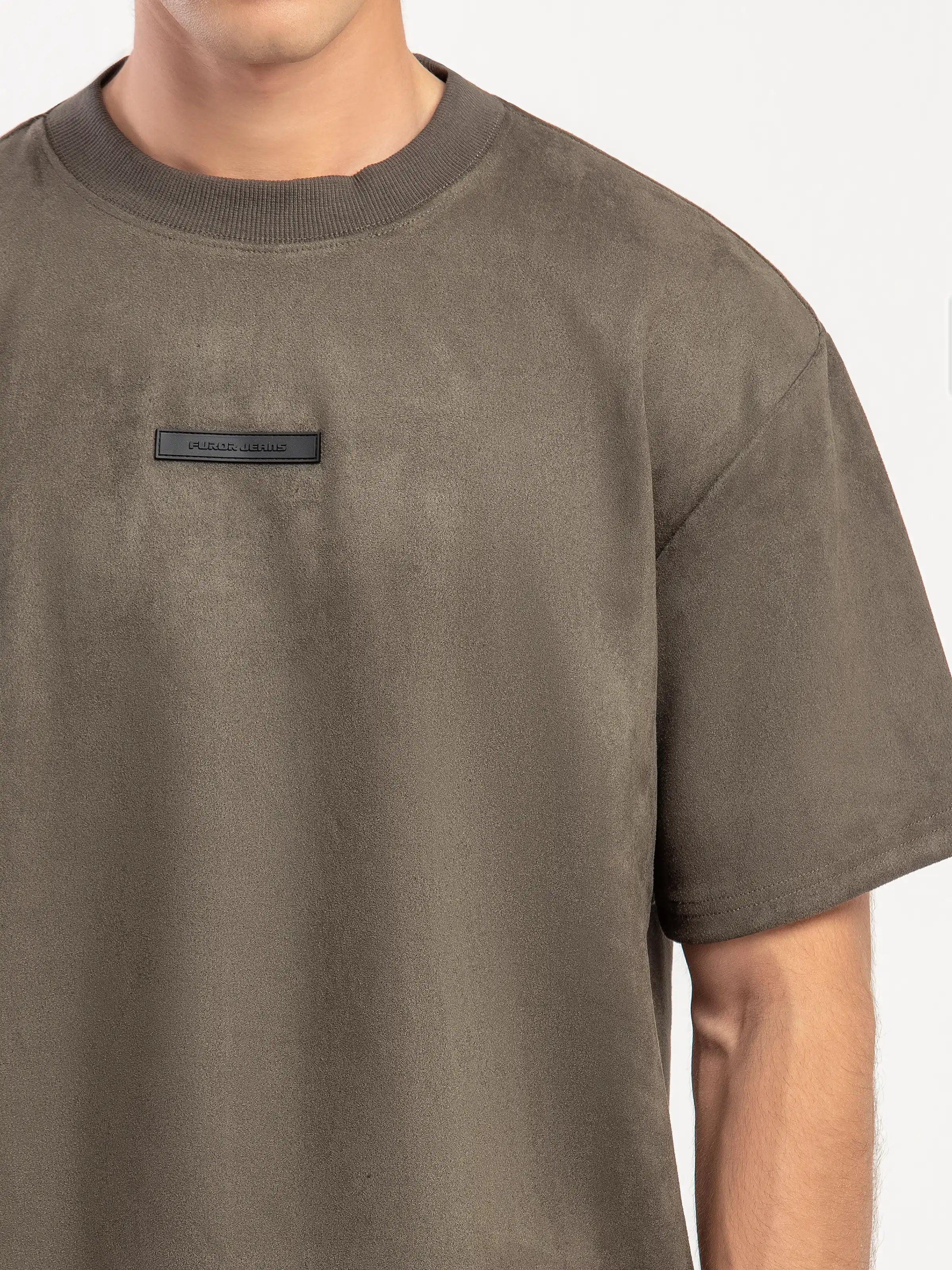 Suede Co-ord Set Emblem Tee - FMTCS5-082