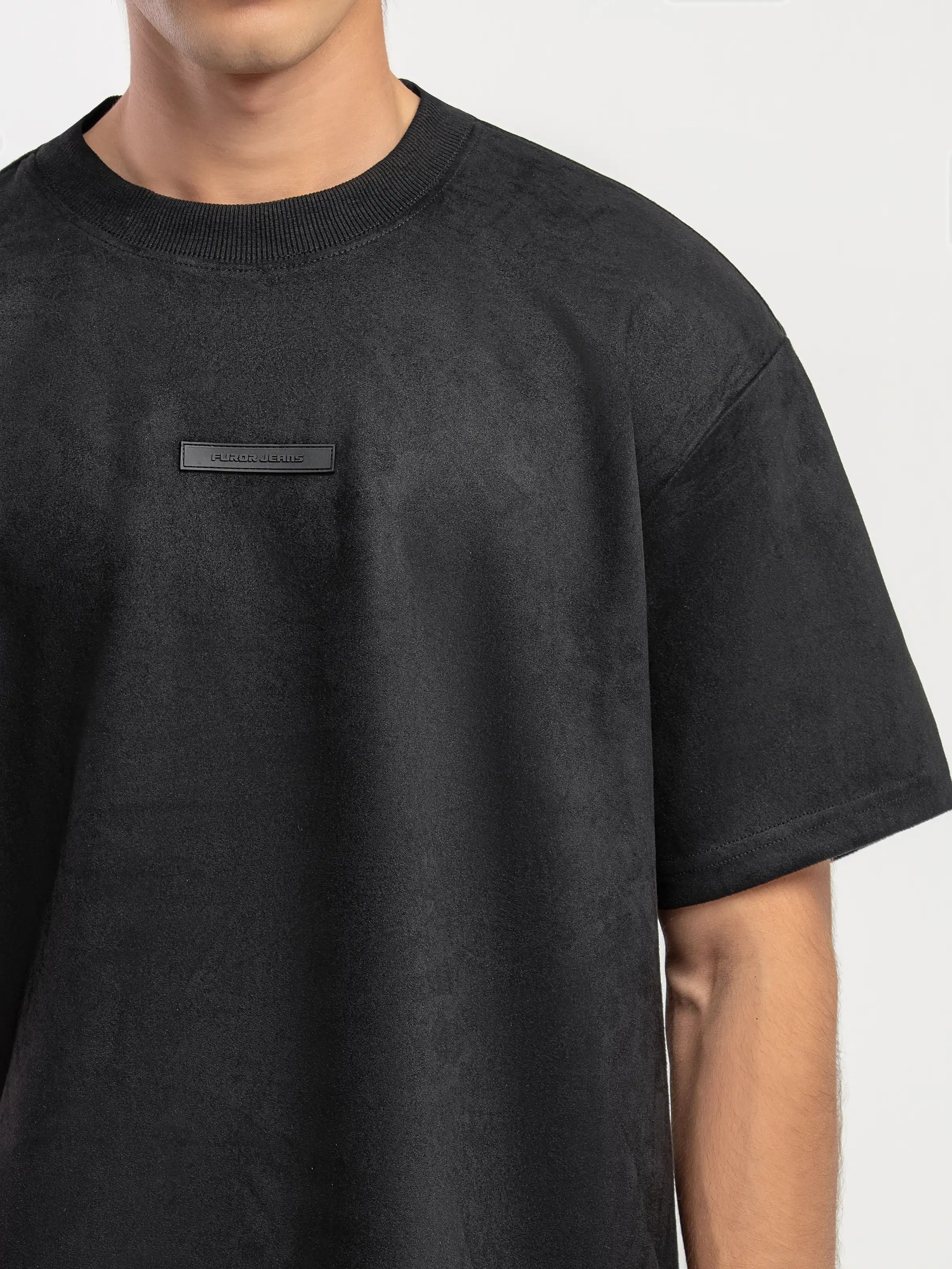 Suede Co-ord Set Emblem Tee - FMTCS5-083