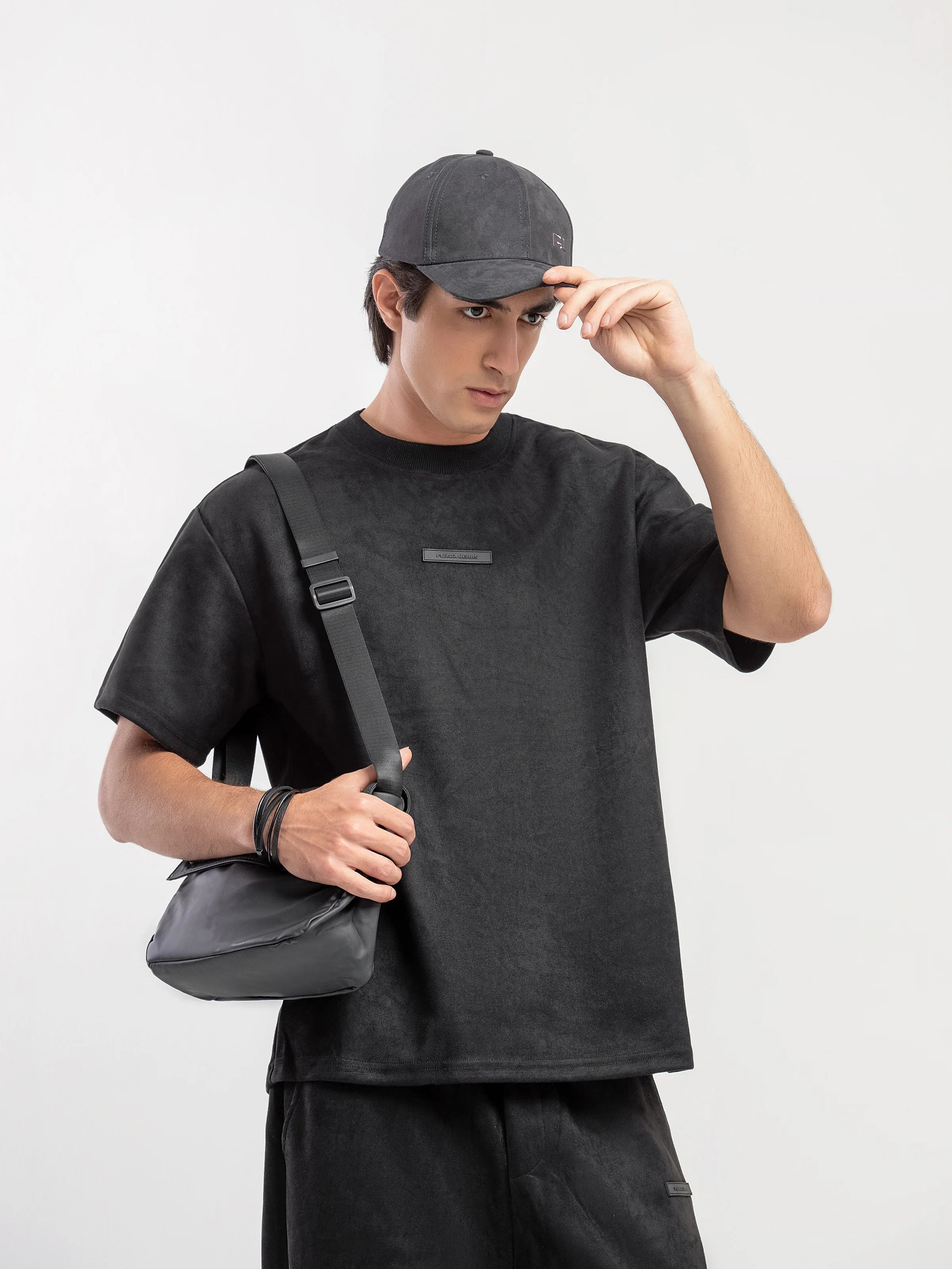 Suede Co-ord Set Emblem Tee - FMTCS5-083