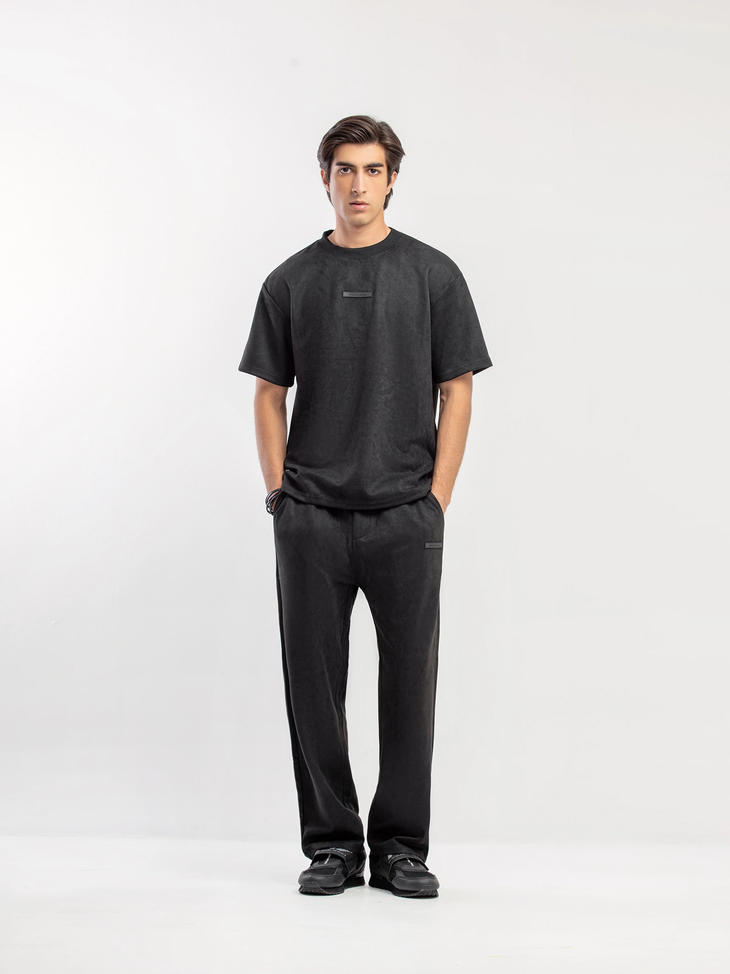 Suede Co-ord Set Emblem Tee - FMTCS5-083