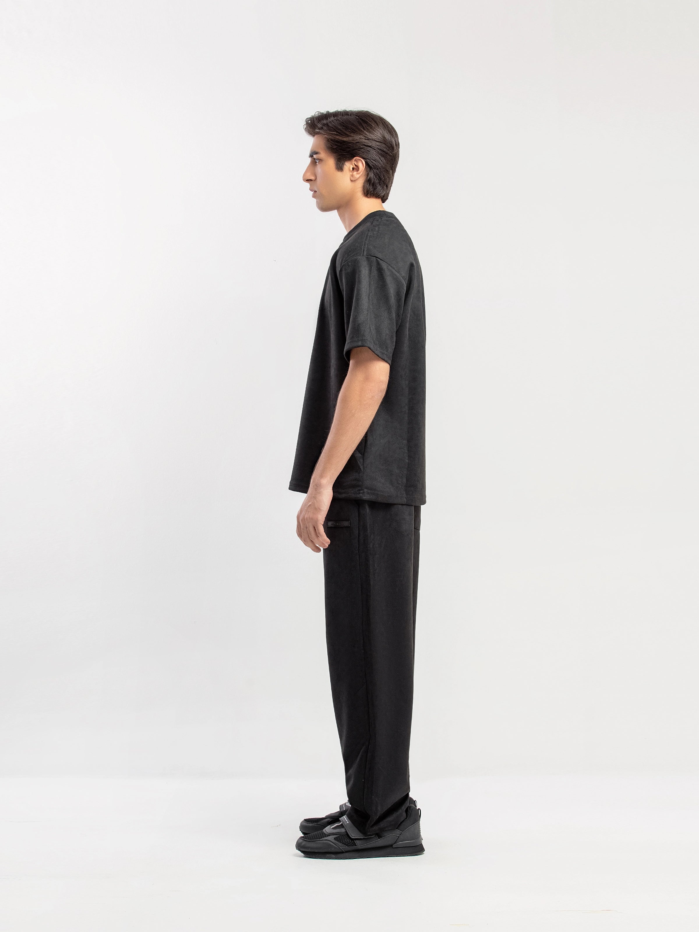 Suede Co-ord Set Emblem Tee - FMTCS5-083