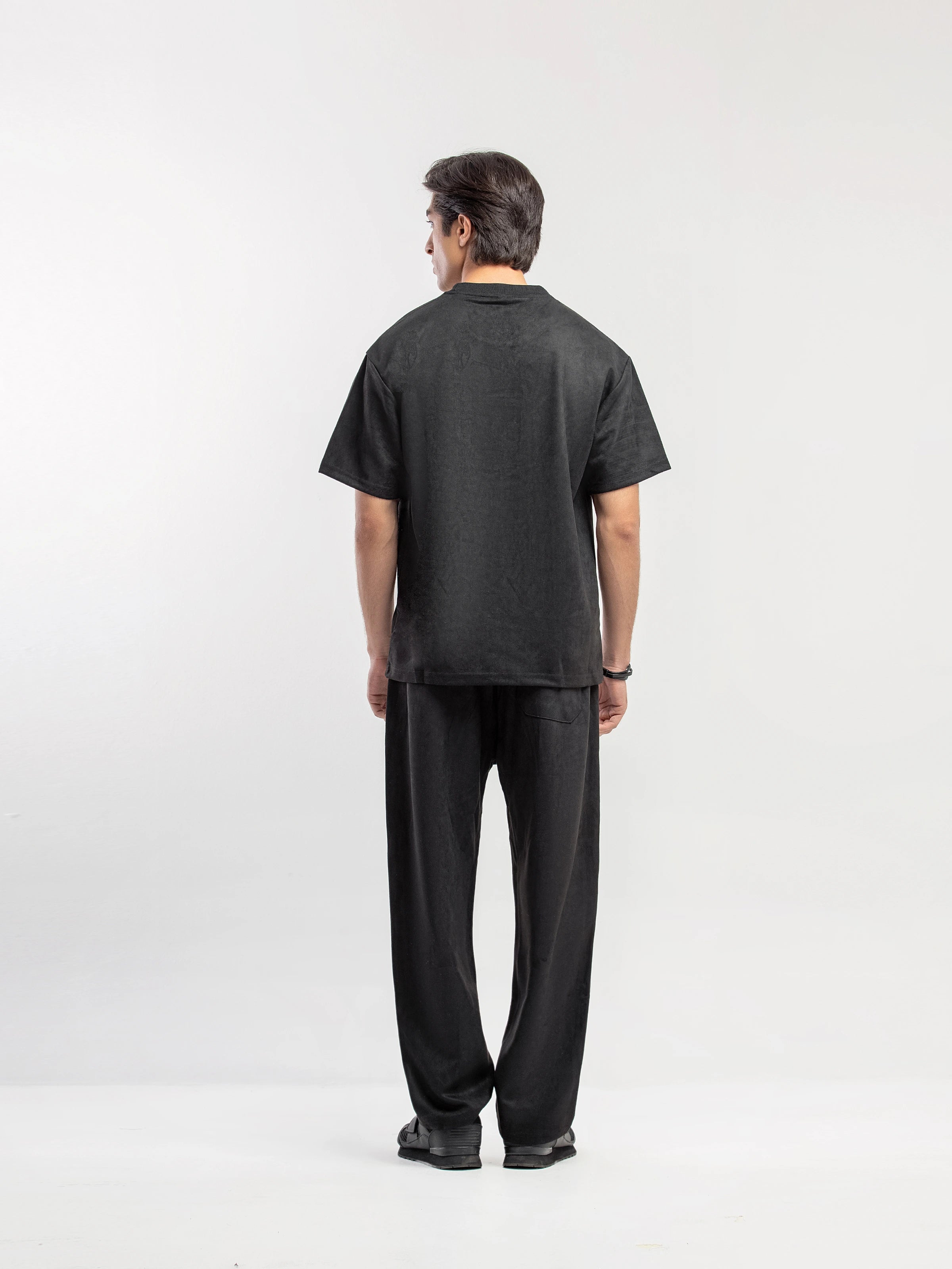 Suede Co-ord Set Emblem Tee - FMTCS5-083