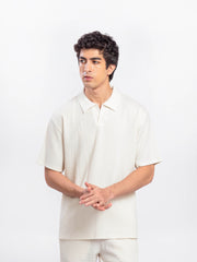 Crinkle Texture Co-ord Set Polo - FMTCS5-101