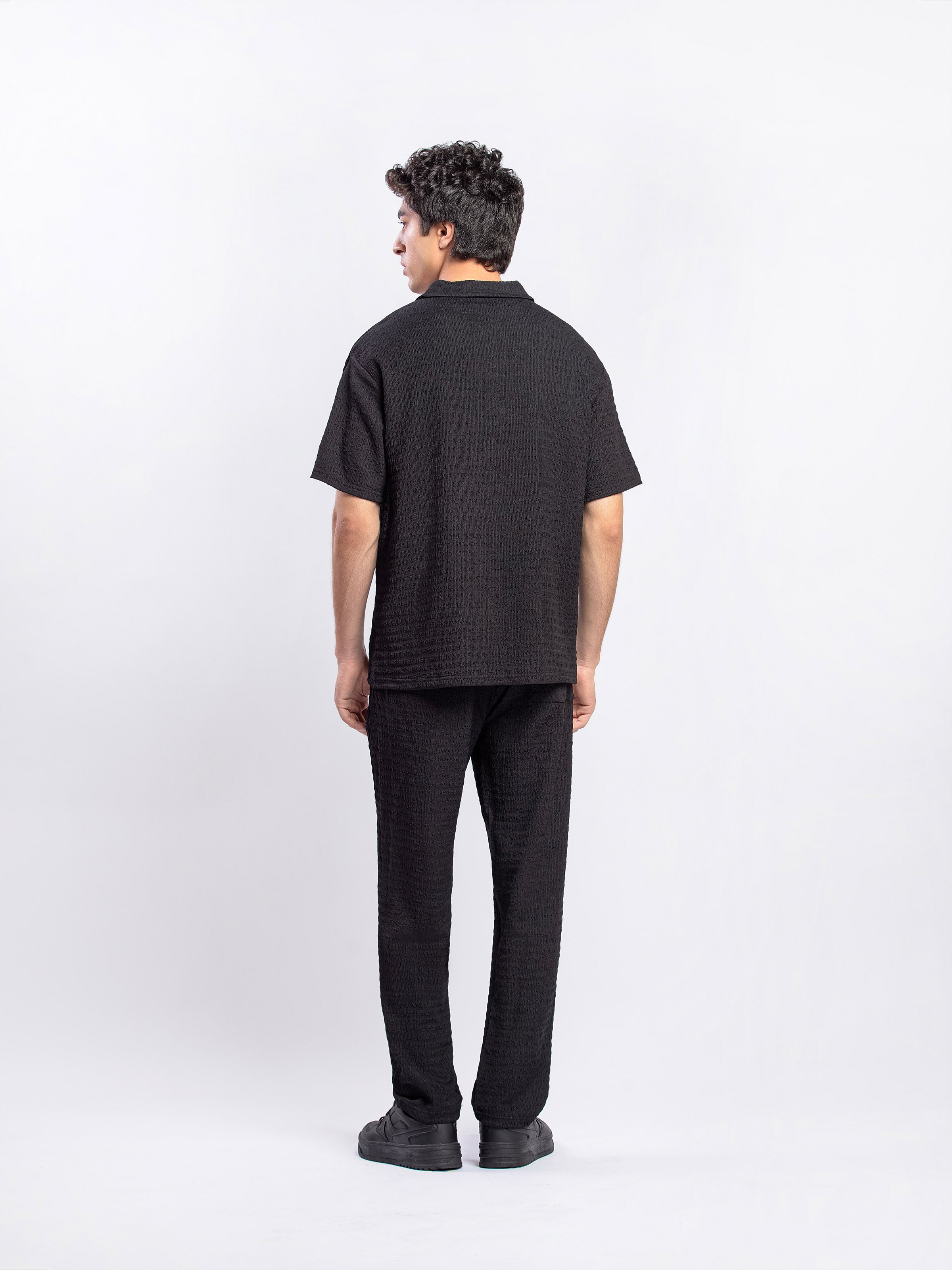Crinkle Texture Co-ord Set Polo - FMTCS5-102