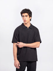 Crinkle Texture Co-ord Set Polo