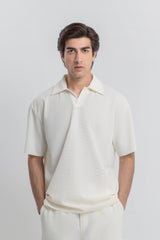 Waffle Knit Co-ord Set Polo - FMTCS6-023
